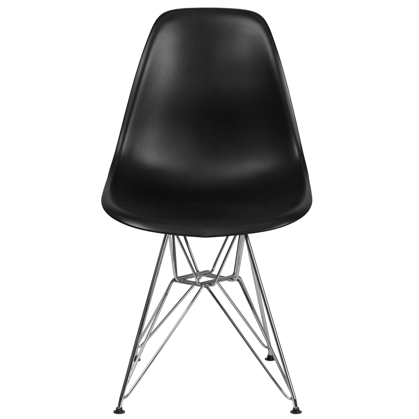 Black Plastic/Chrome Chair FH-130-CPP1-BK-GG