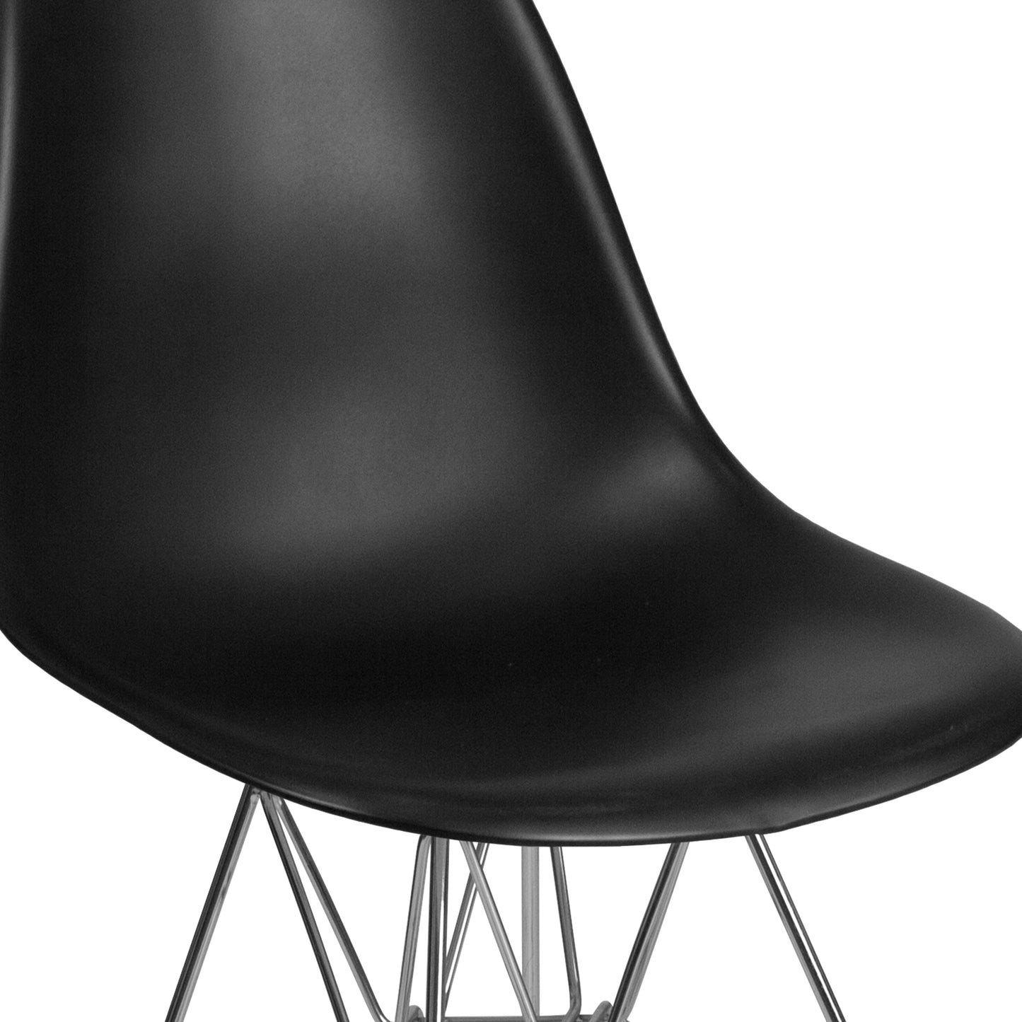 Black Plastic/Chrome Chair FH-130-CPP1-BK-GG