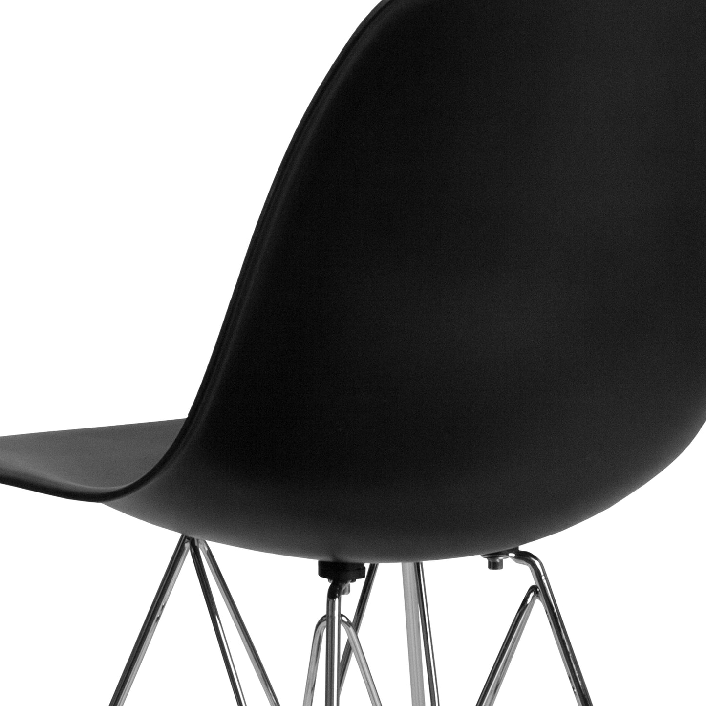 Black Plastic/Chrome Chair FH-130-CPP1-BK-GG