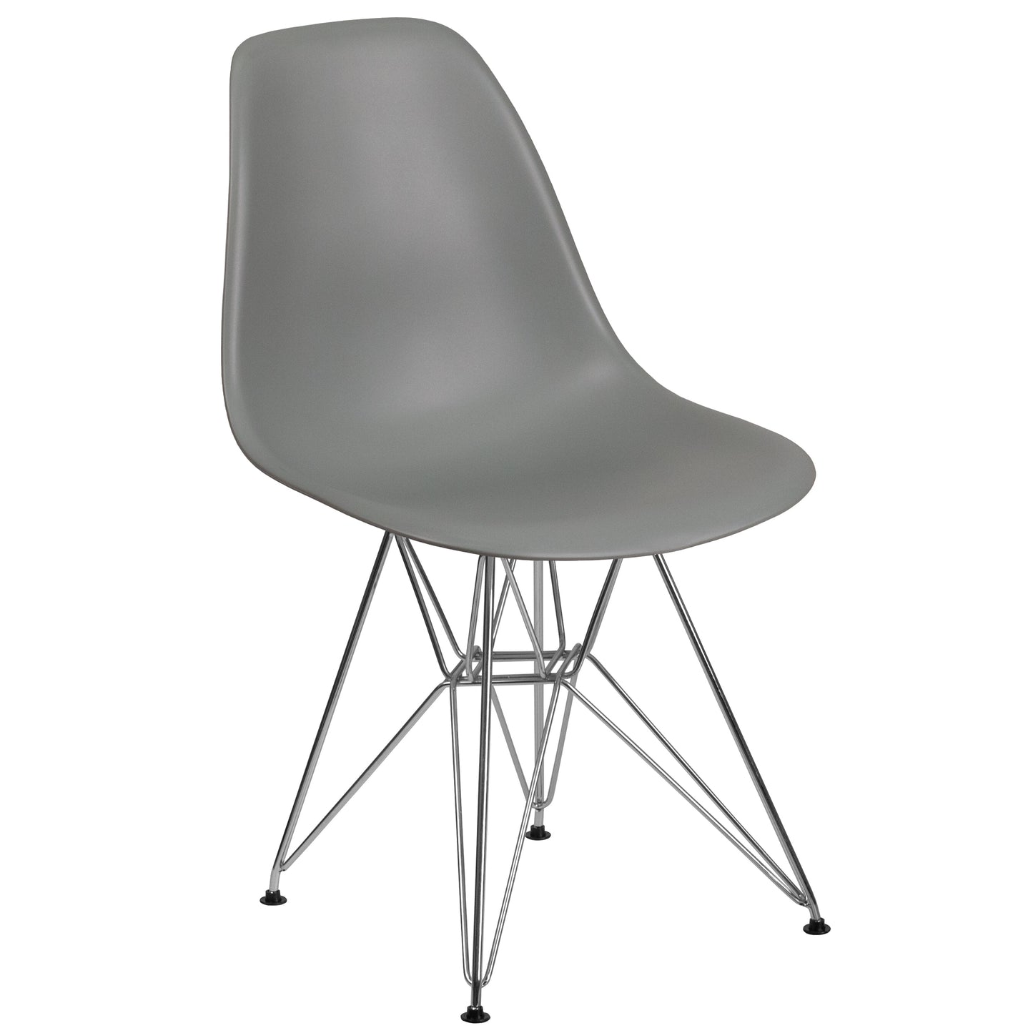 Gray Plastic/Chrome Chair FH-130-CPP1-GY-GG