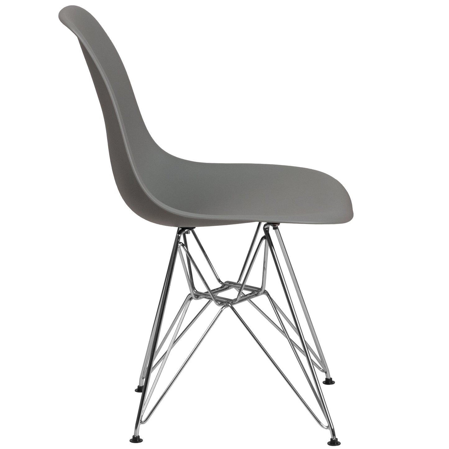 Gray Plastic/Chrome Chair FH-130-CPP1-GY-GG