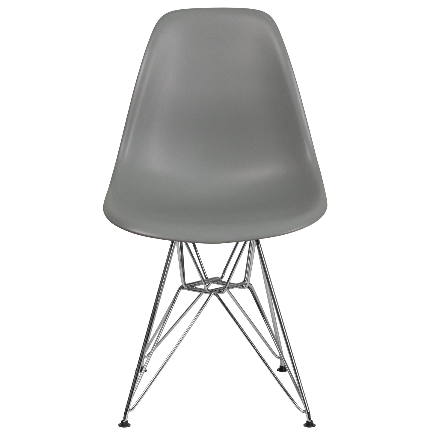 Gray Plastic/Chrome Chair FH-130-CPP1-GY-GG