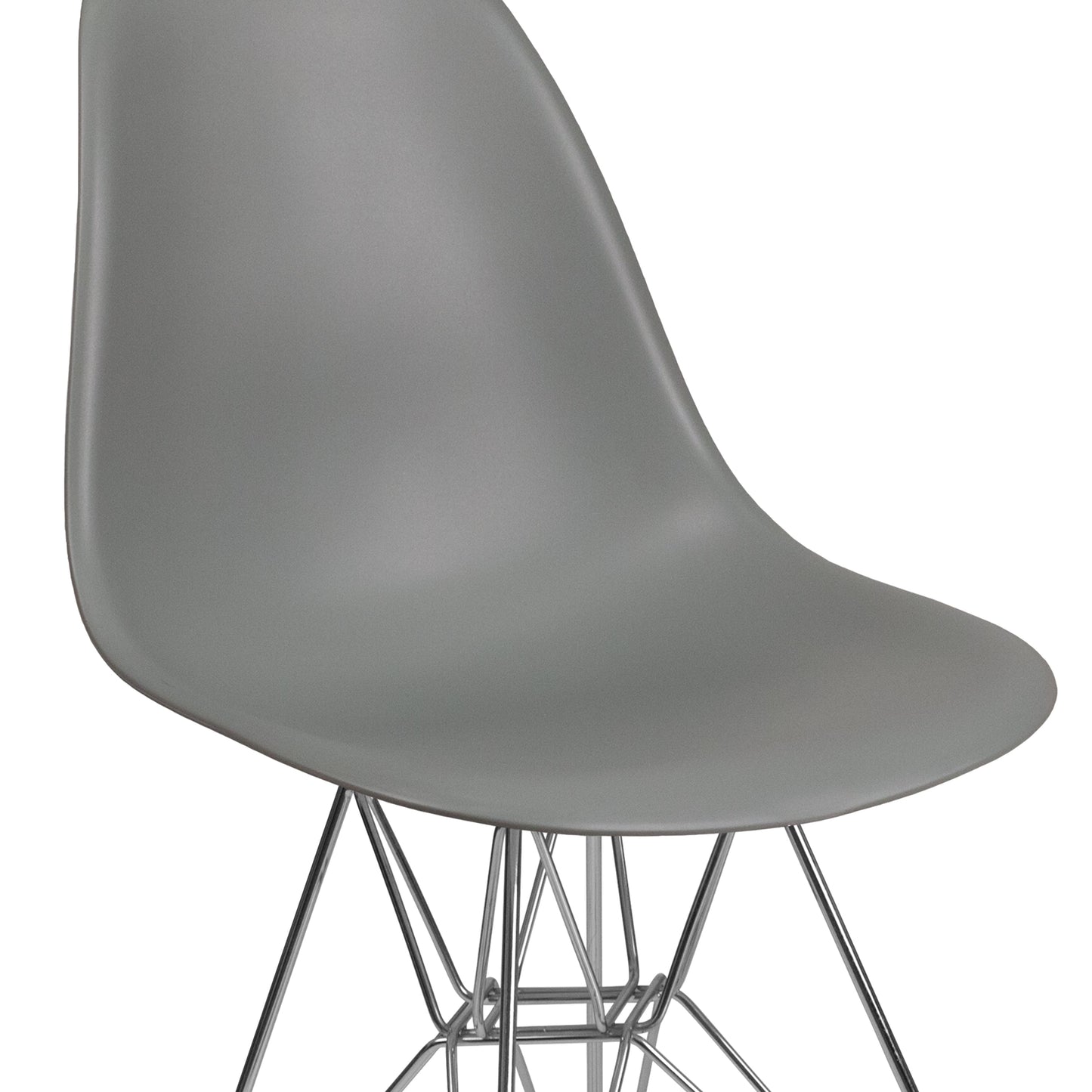 Gray Plastic/Chrome Chair FH-130-CPP1-GY-GG