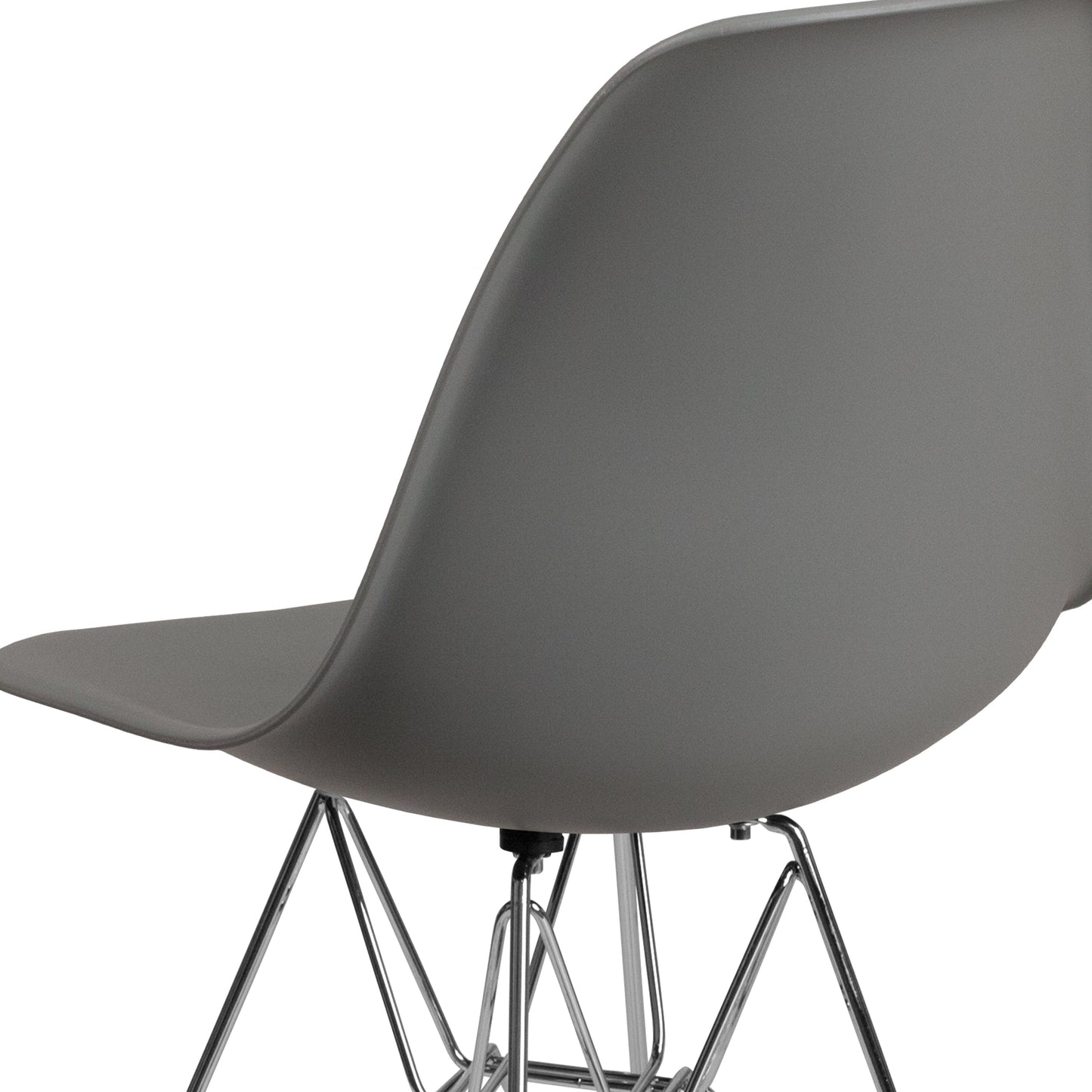 Gray Plastic/Chrome Chair FH-130-CPP1-GY-GG