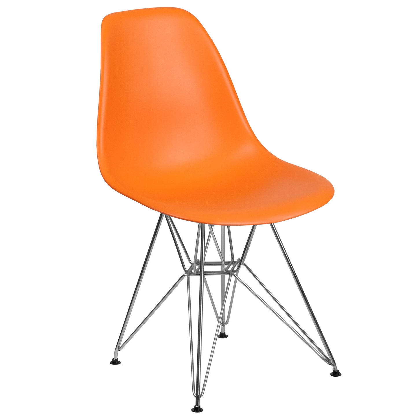 Orange Plastic/Chrome Chair FH-130-CPP1-OR-GG