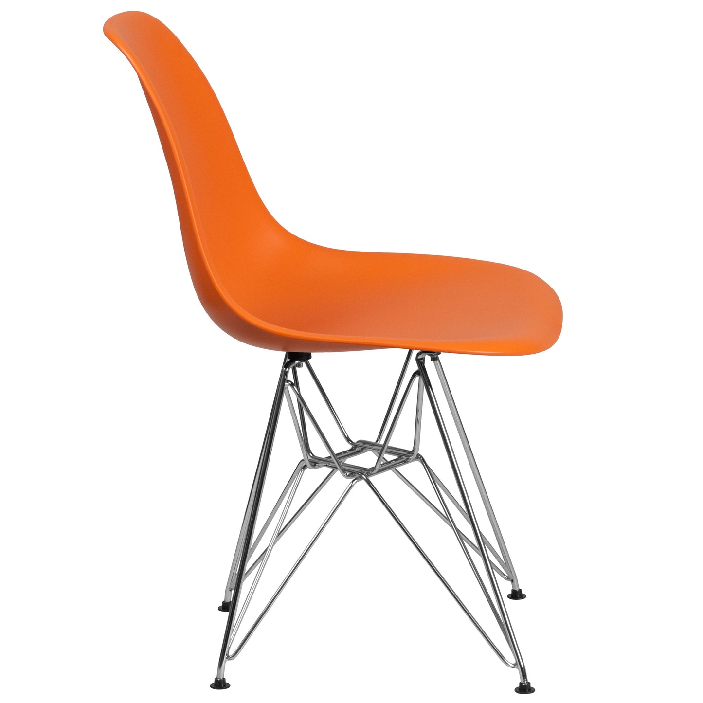 Orange Plastic/Chrome Chair FH-130-CPP1-OR-GG