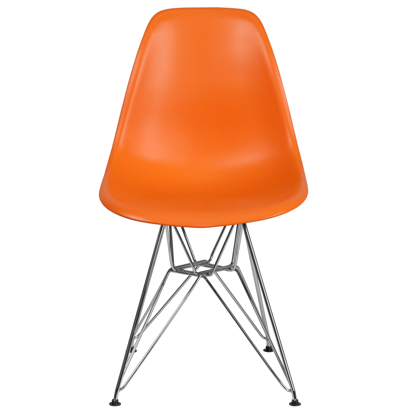 Orange Plastic/Chrome Chair FH-130-CPP1-OR-GG