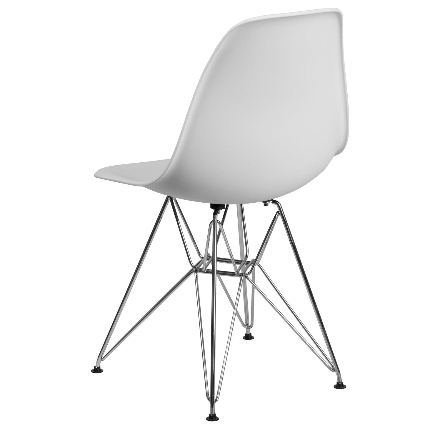 White Plastic/Chrome Chair FH-130-CPP1-WH-GG