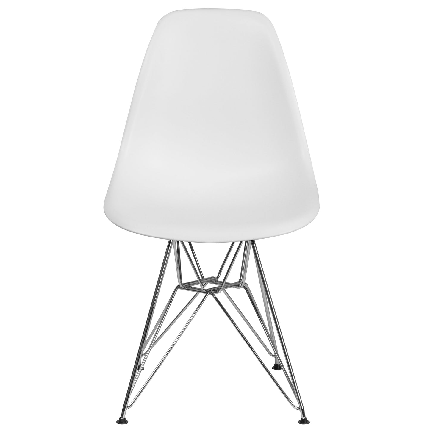 White Plastic/Chrome Chair FH-130-CPP1-WH-GG