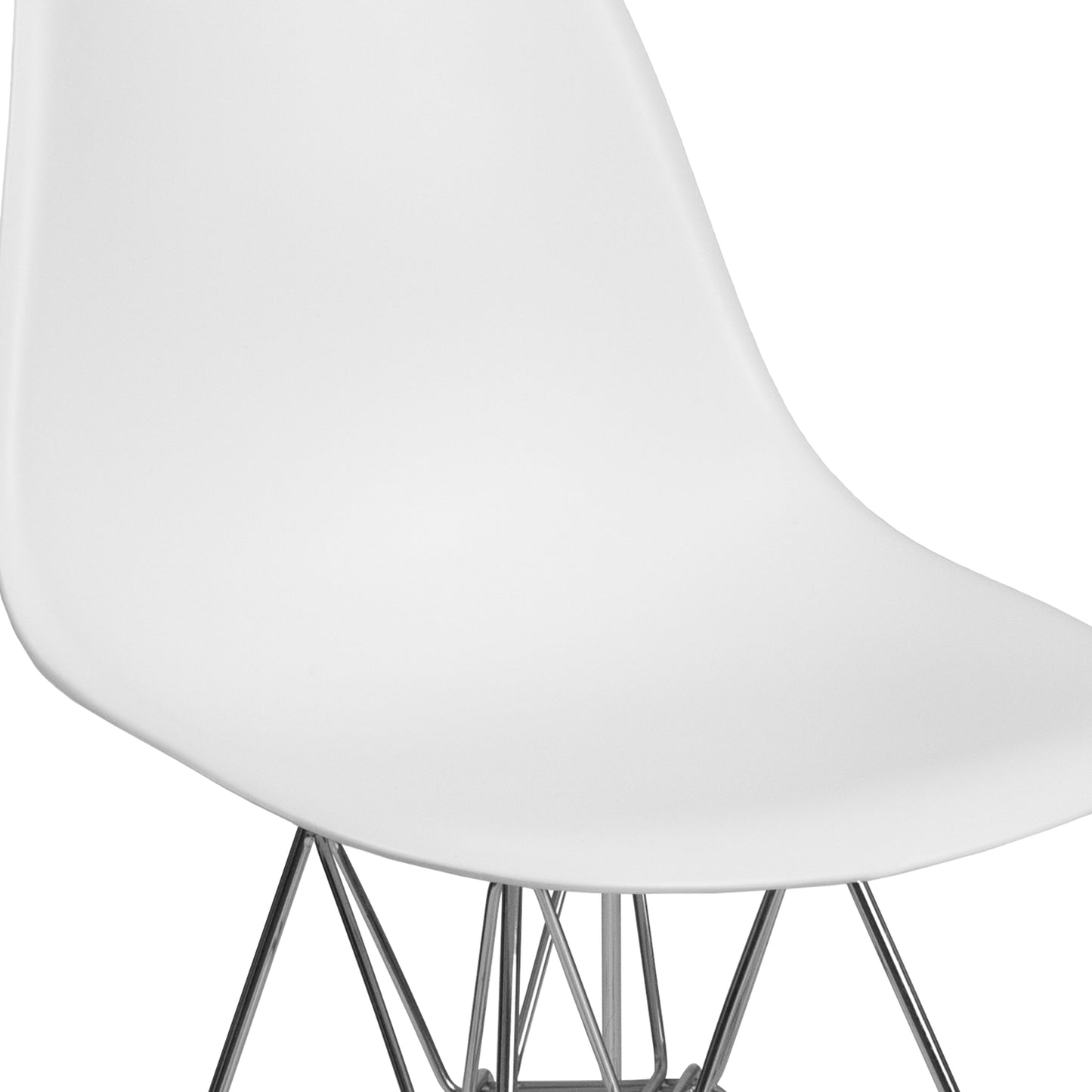 White Plastic/Chrome Chair FH-130-CPP1-WH-GG