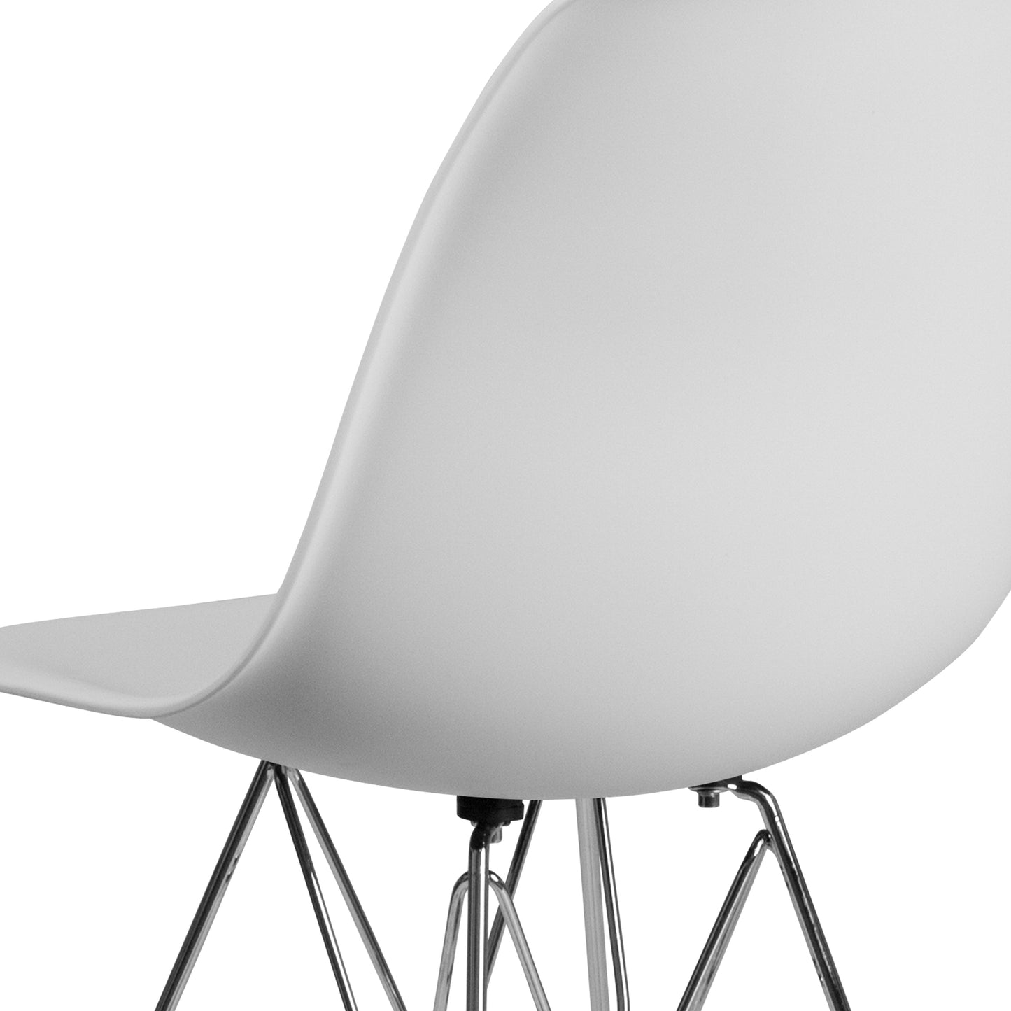 White Plastic/Chrome Chair FH-130-CPP1-WH-GG