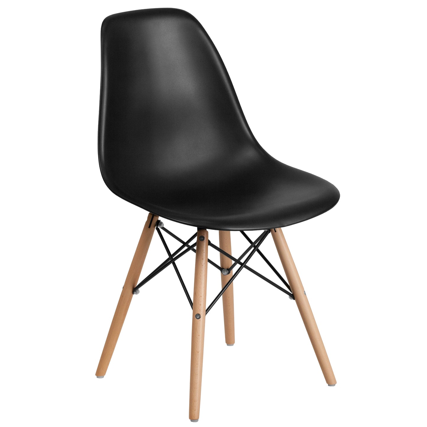 Black Plastic/Wood Chair FH-130-DPP-BK-GG