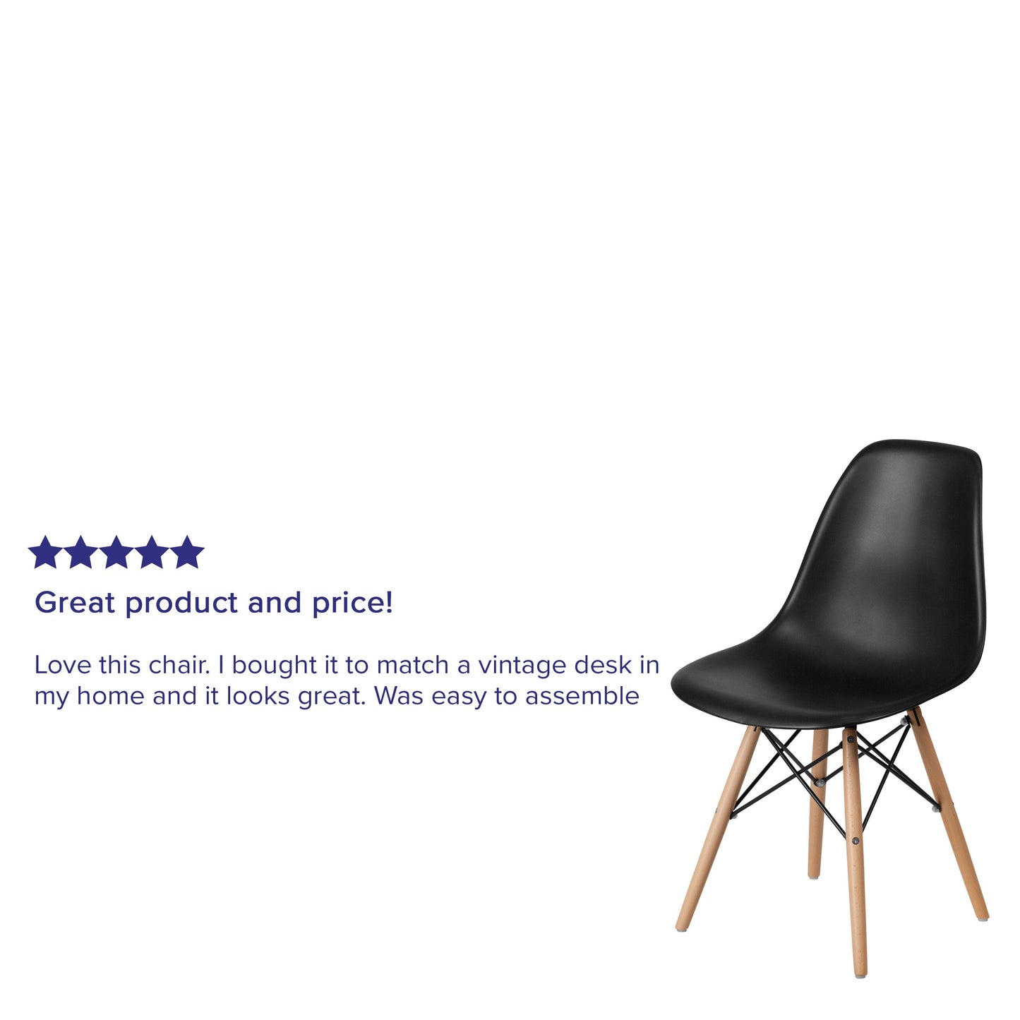 Black Plastic/Wood Chair FH-130-DPP-BK-GG