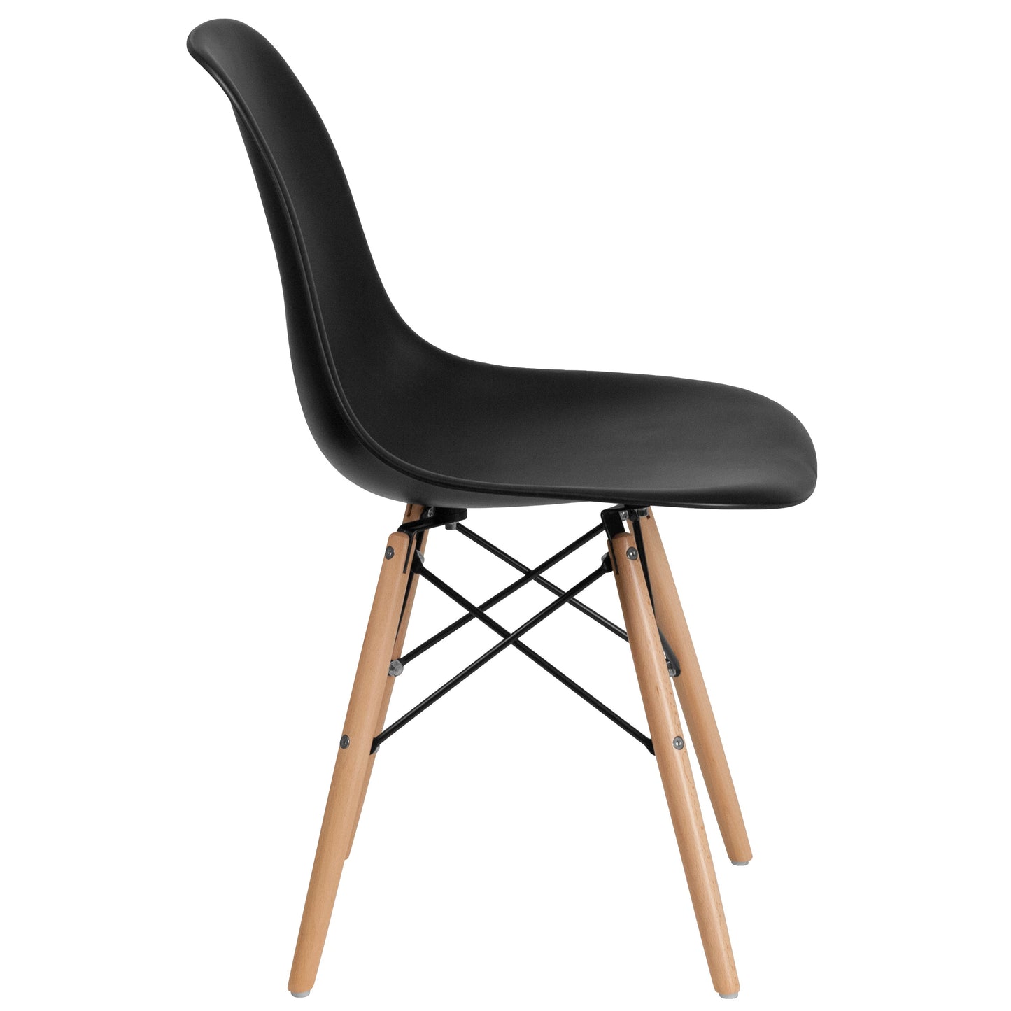 Black Plastic/Wood Chair FH-130-DPP-BK-GG