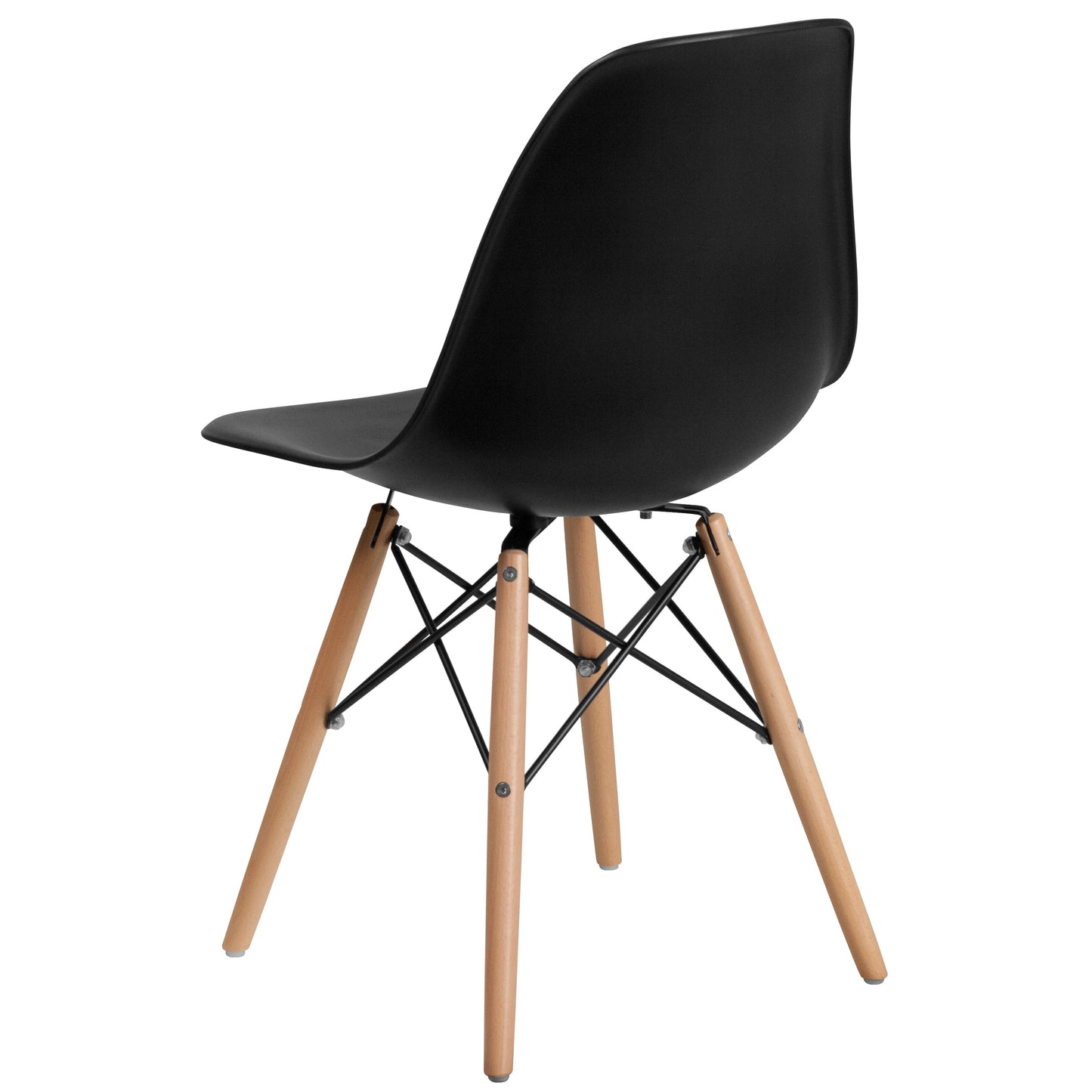 Black Plastic/Wood Chair FH-130-DPP-BK-GG