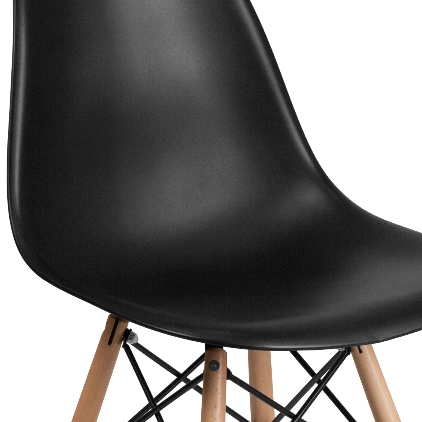 Black Plastic/Wood Chair FH-130-DPP-BK-GG