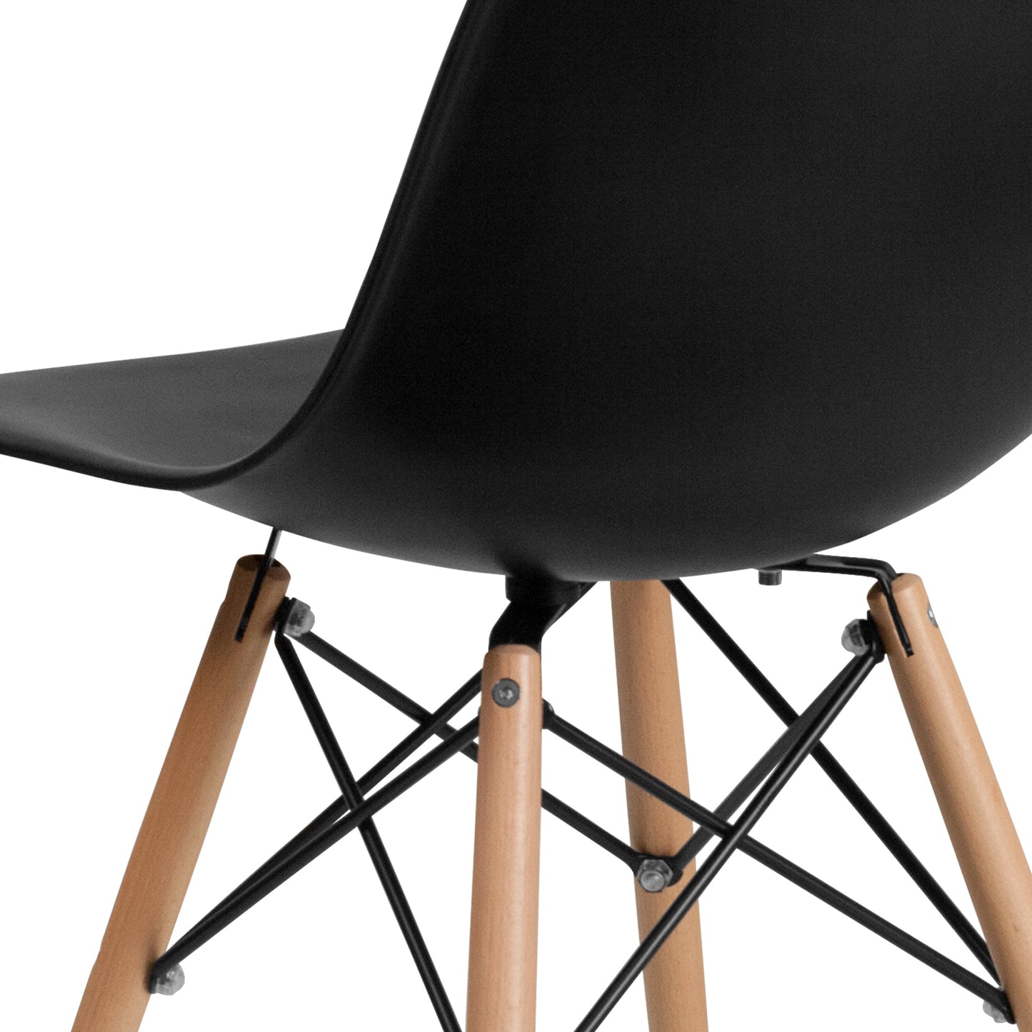 Black Plastic/Wood Chair FH-130-DPP-BK-GG