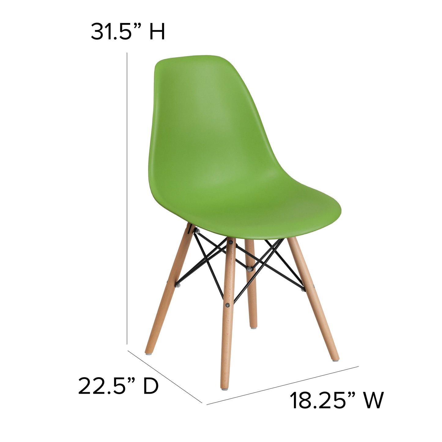 Green Plastic/Wood Chair FH-130-DPP-GN-GG