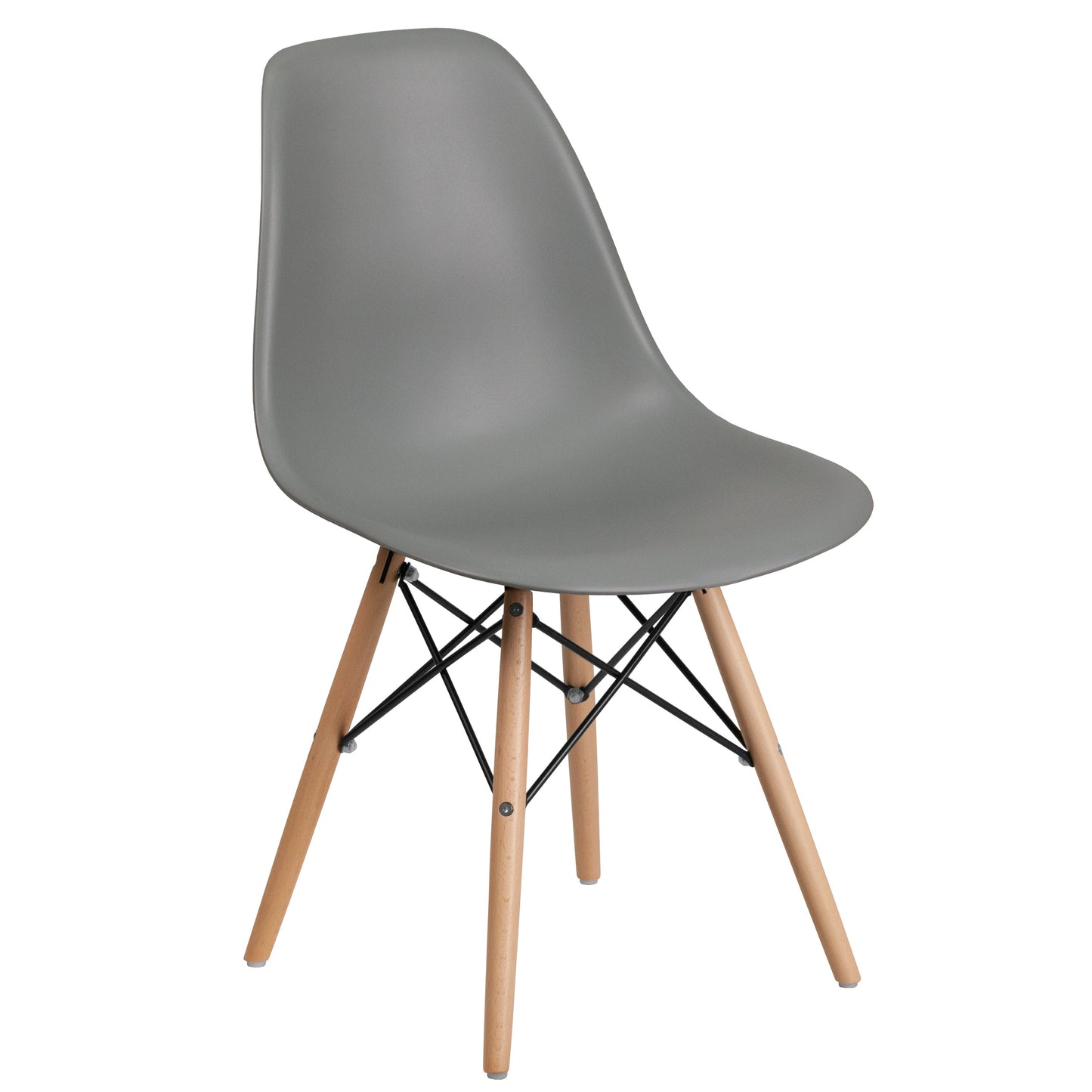 Gray Plastic/Wood Chair FH-130-DPP-GY-GG