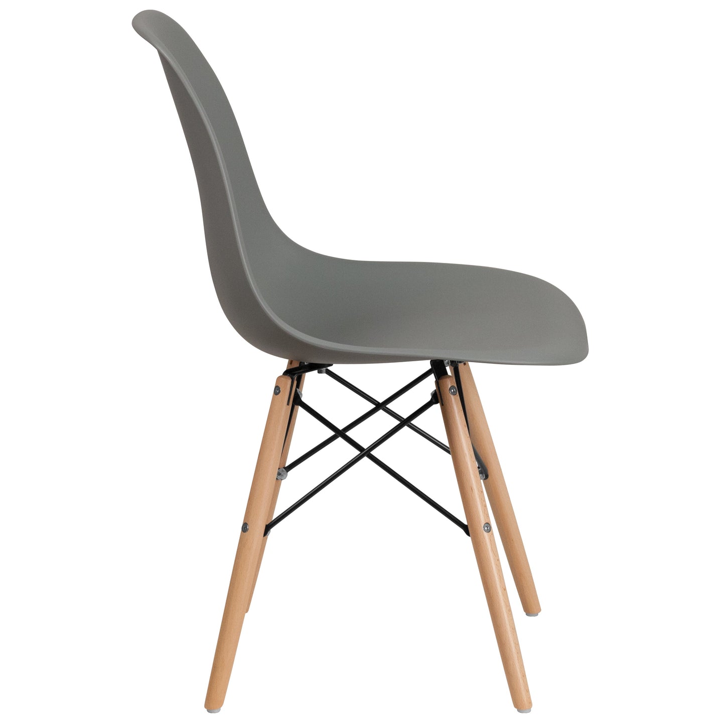 Gray Plastic/Wood Chair FH-130-DPP-GY-GG