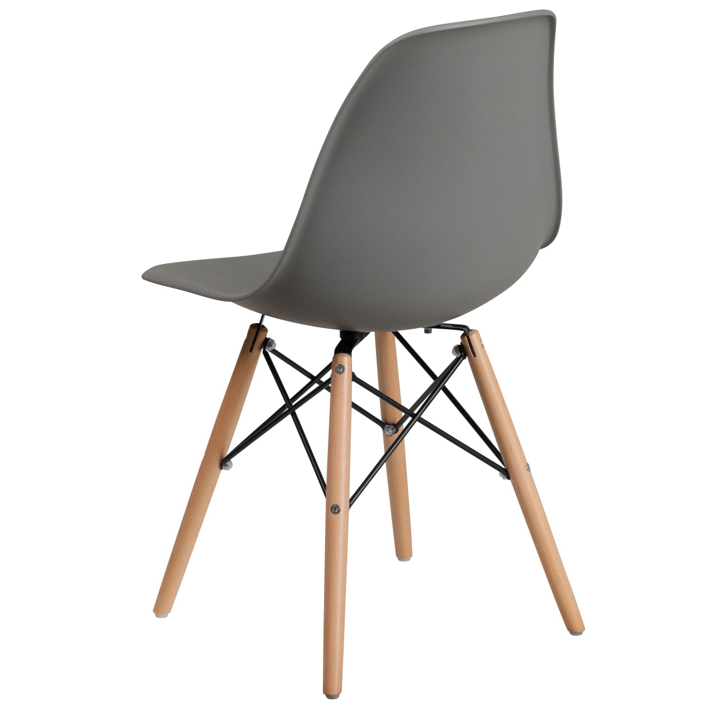 Gray Plastic/Wood Chair FH-130-DPP-GY-GG