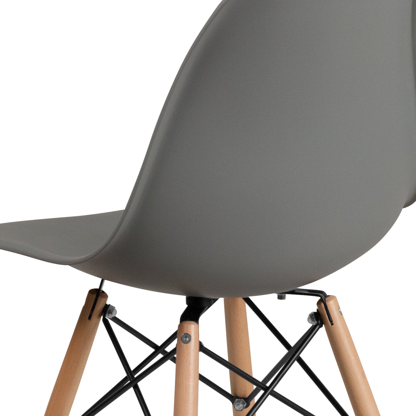 Gray Plastic/Wood Chair FH-130-DPP-GY-GG