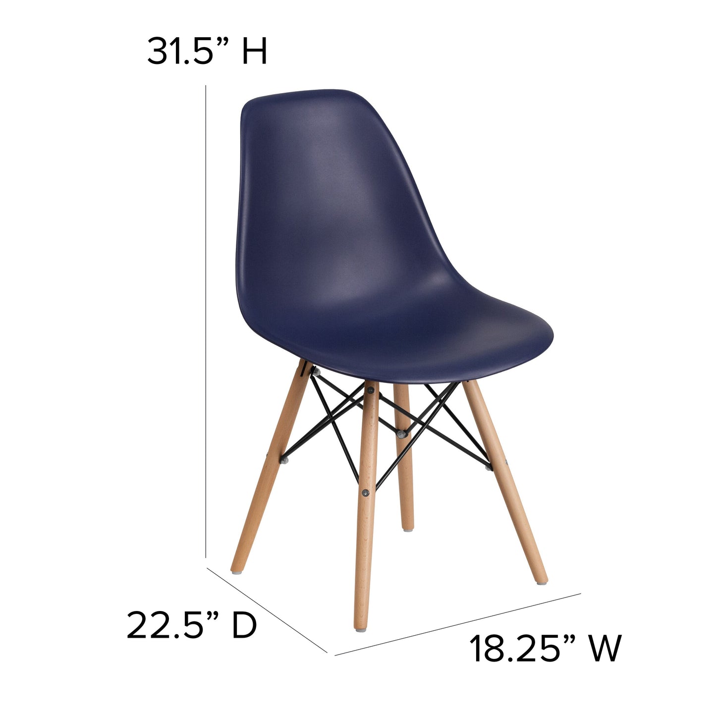 Navy Plastic/Wood Chair FH-130-DPP-NY-GG