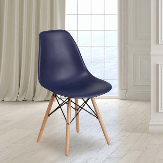 Navy Plastic/Wood Chair FH-130-DPP-NY-GG