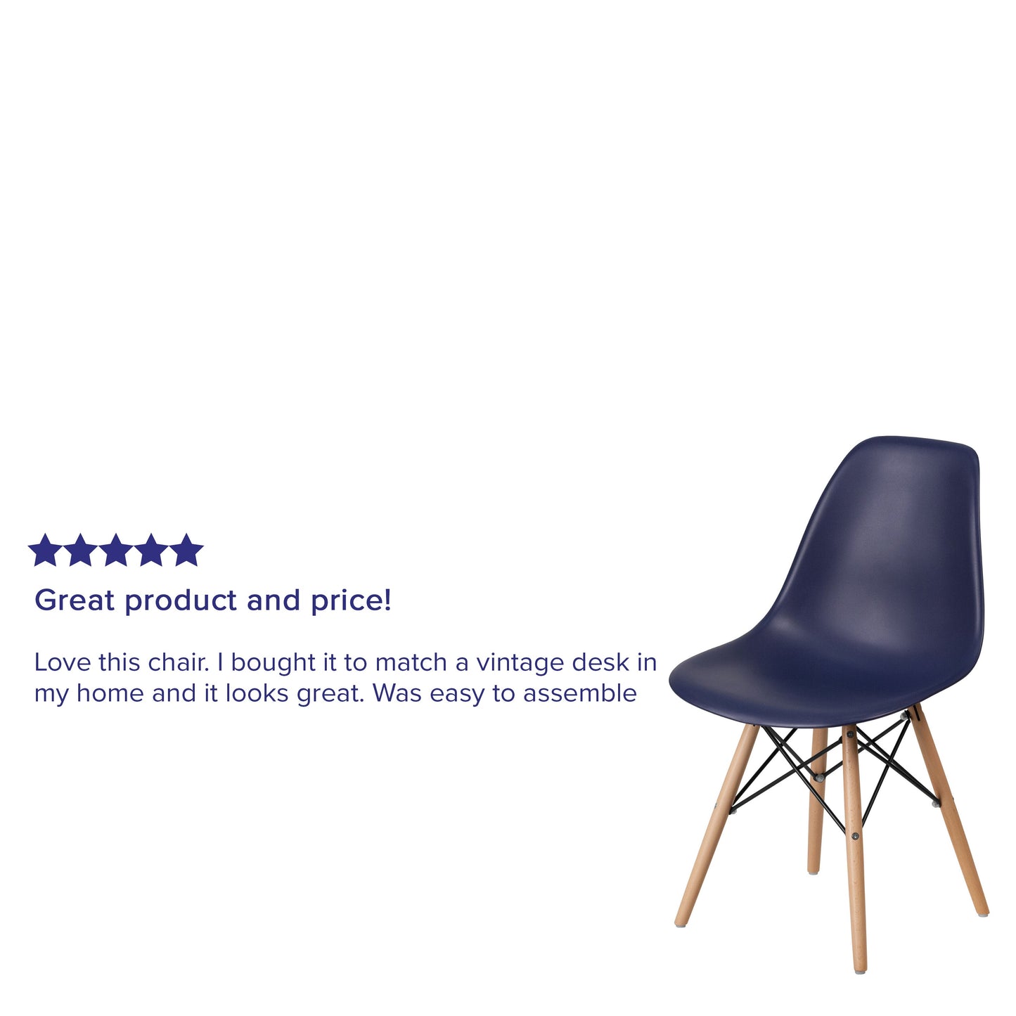 Navy Plastic/Wood Chair FH-130-DPP-NY-GG