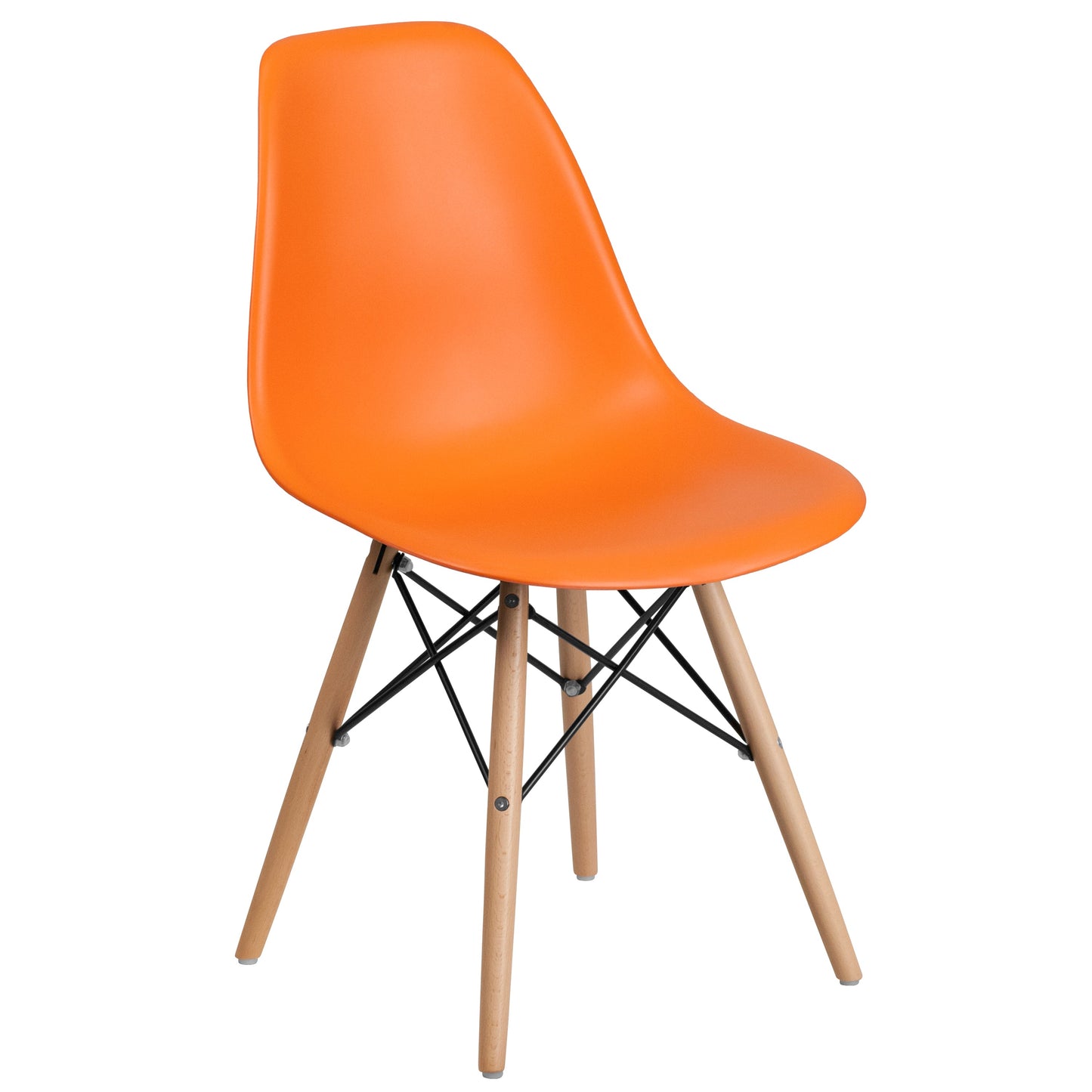 Orange Plastic/Wood Chair FH-130-DPP-OR-GG