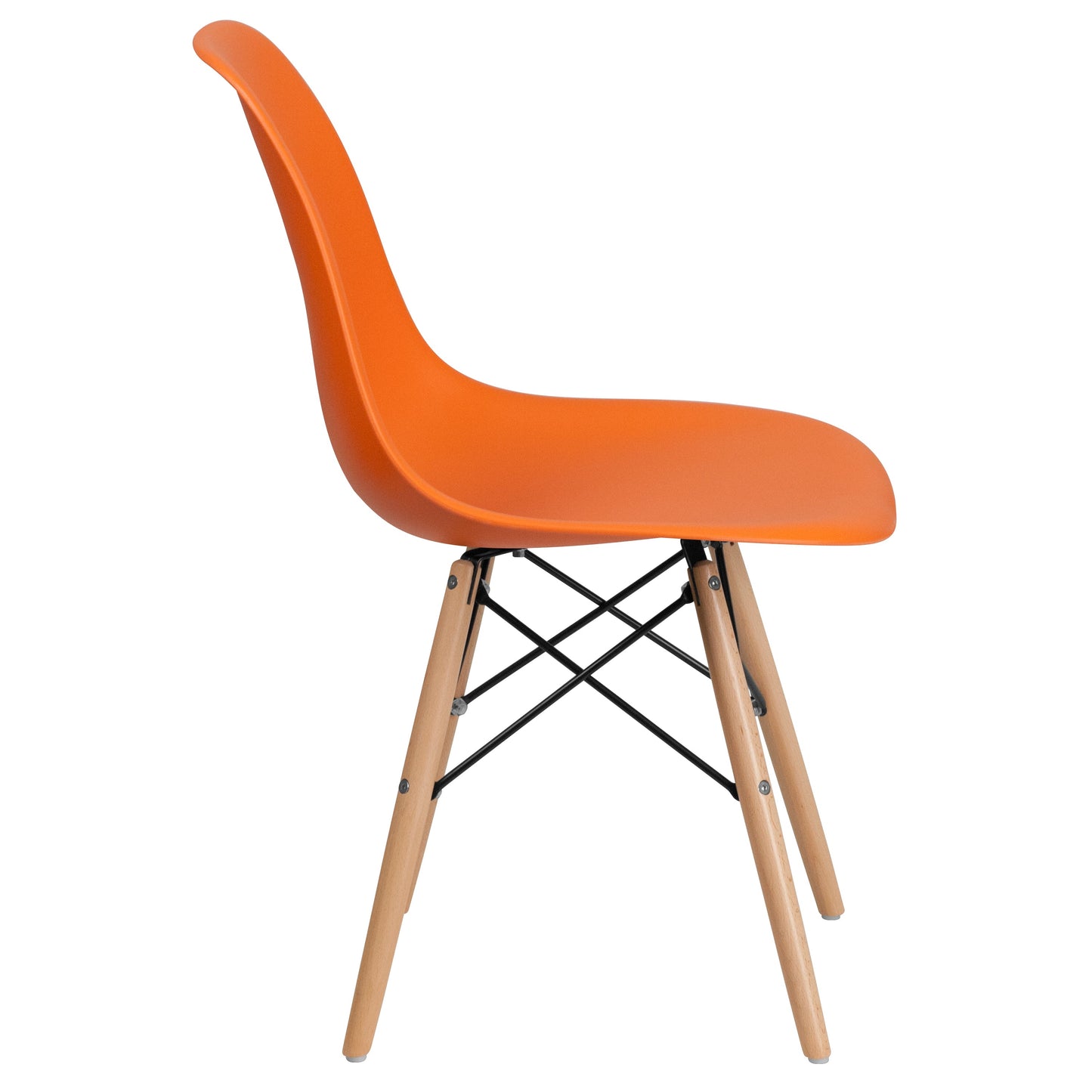 Orange Plastic/Wood Chair FH-130-DPP-OR-GG