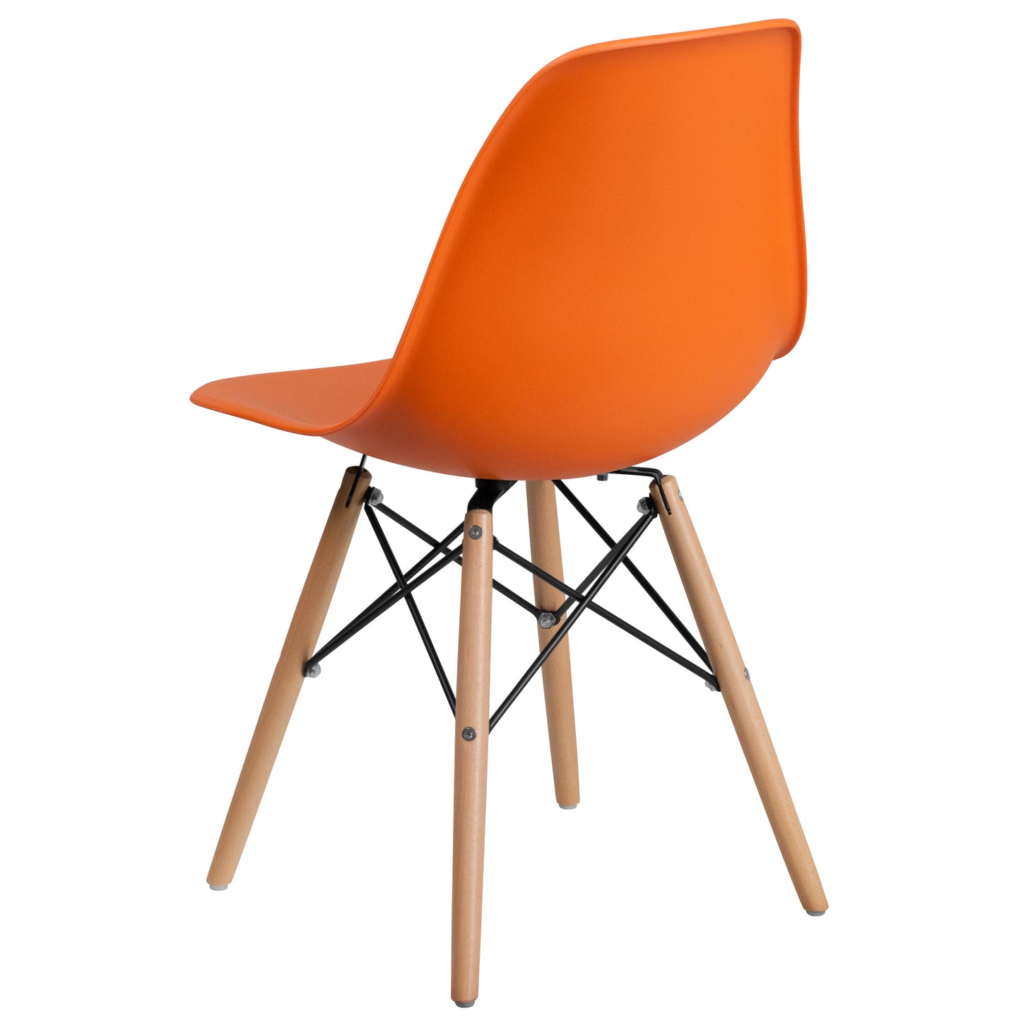 Orange Plastic/Wood Chair FH-130-DPP-OR-GG