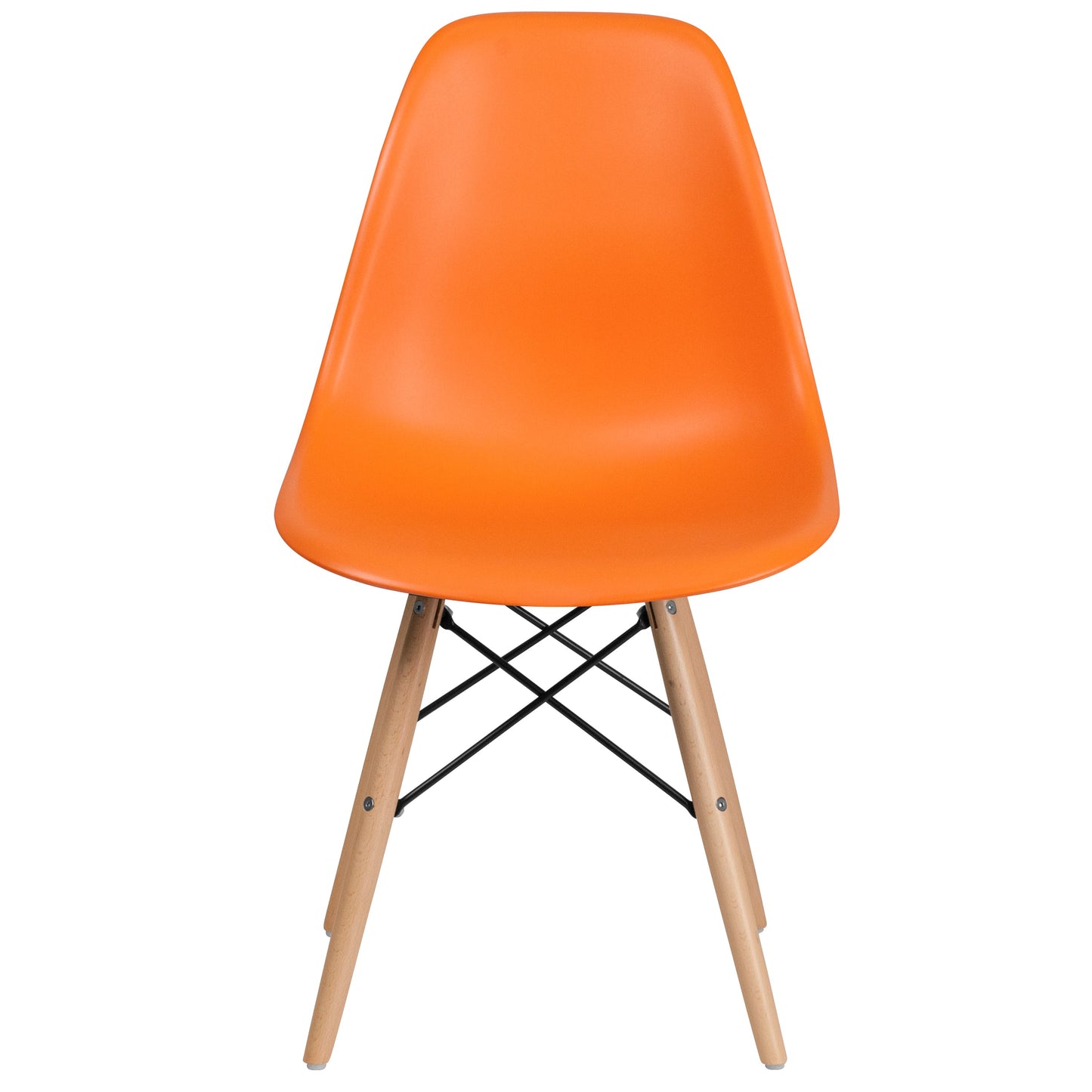 Orange Plastic/Wood Chair FH-130-DPP-OR-GG