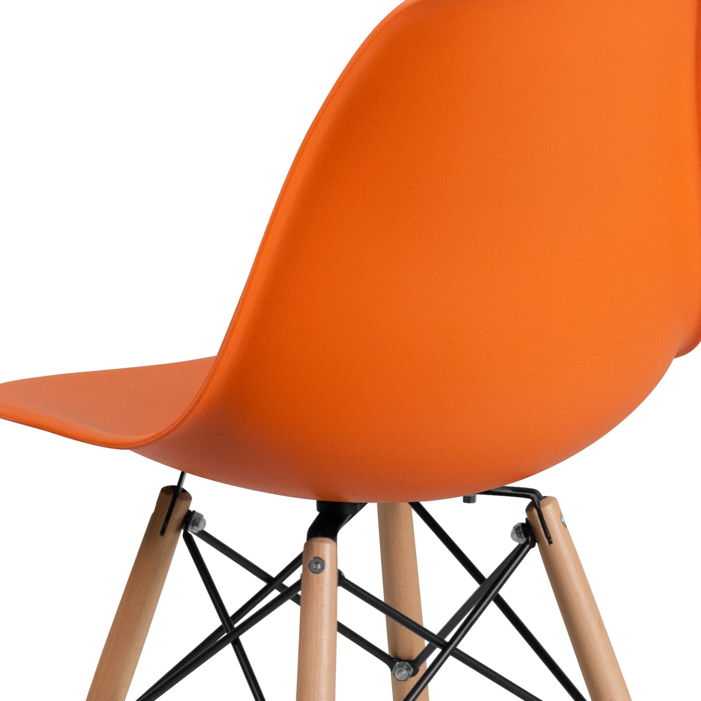 Orange Plastic/Wood Chair FH-130-DPP-OR-GG