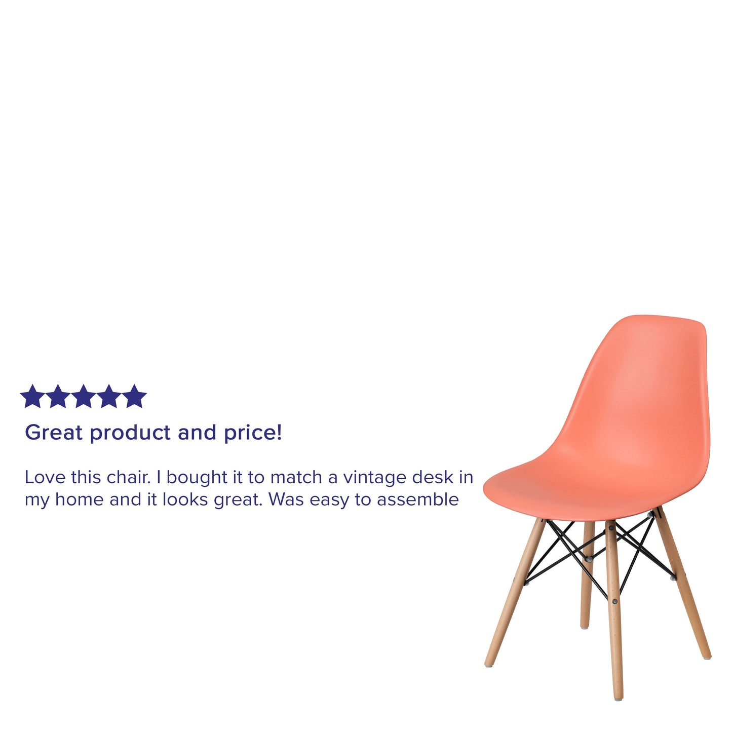 Peach Plastic/Wood Chair FH-130-DPP-PE-GG