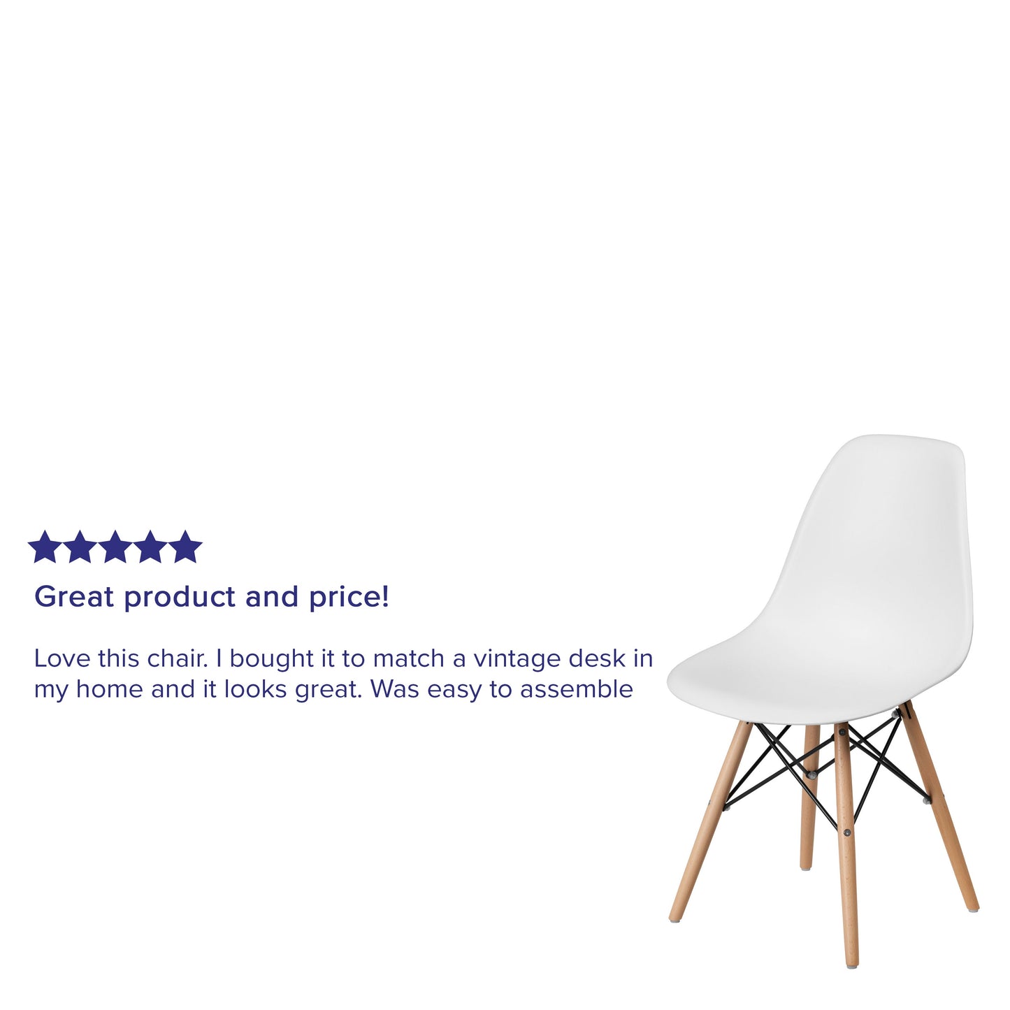 White Plastic/Wood Chair FH-130-DPP-WH-GG