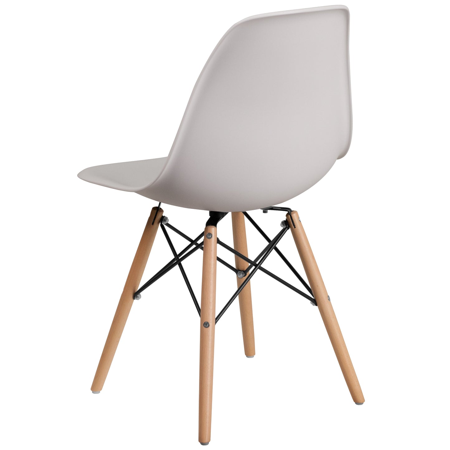 White Plastic/Wood Chair FH-130-DPP-WH-GG