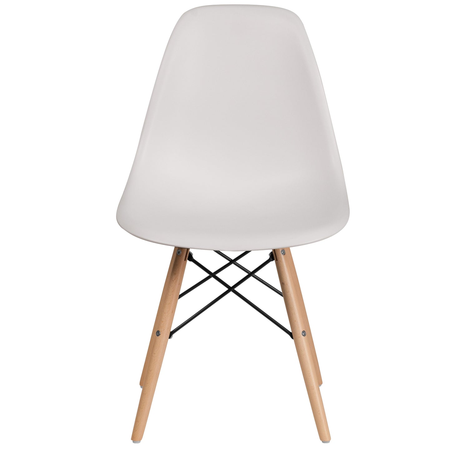 White Plastic/Wood Chair FH-130-DPP-WH-GG