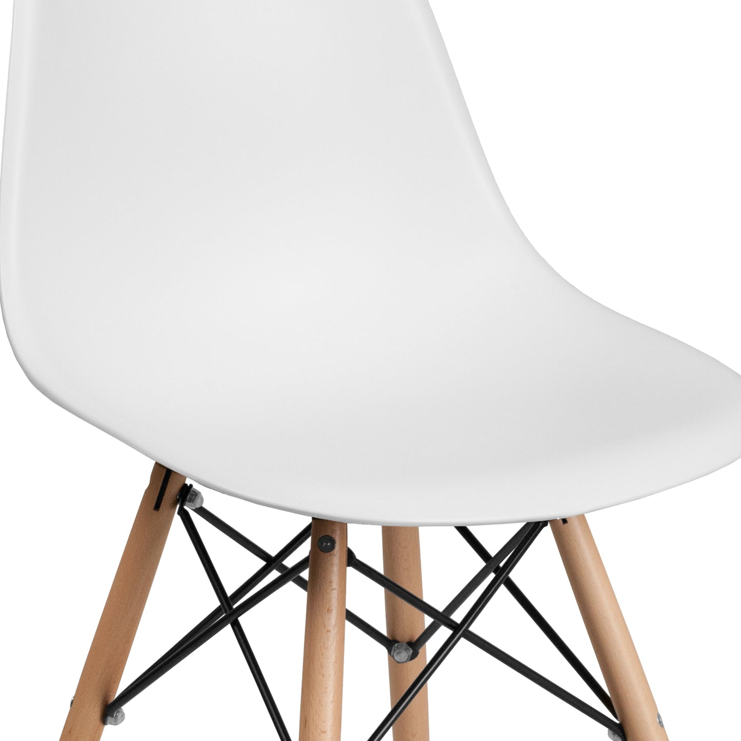 White Plastic/Wood Chair FH-130-DPP-WH-GG