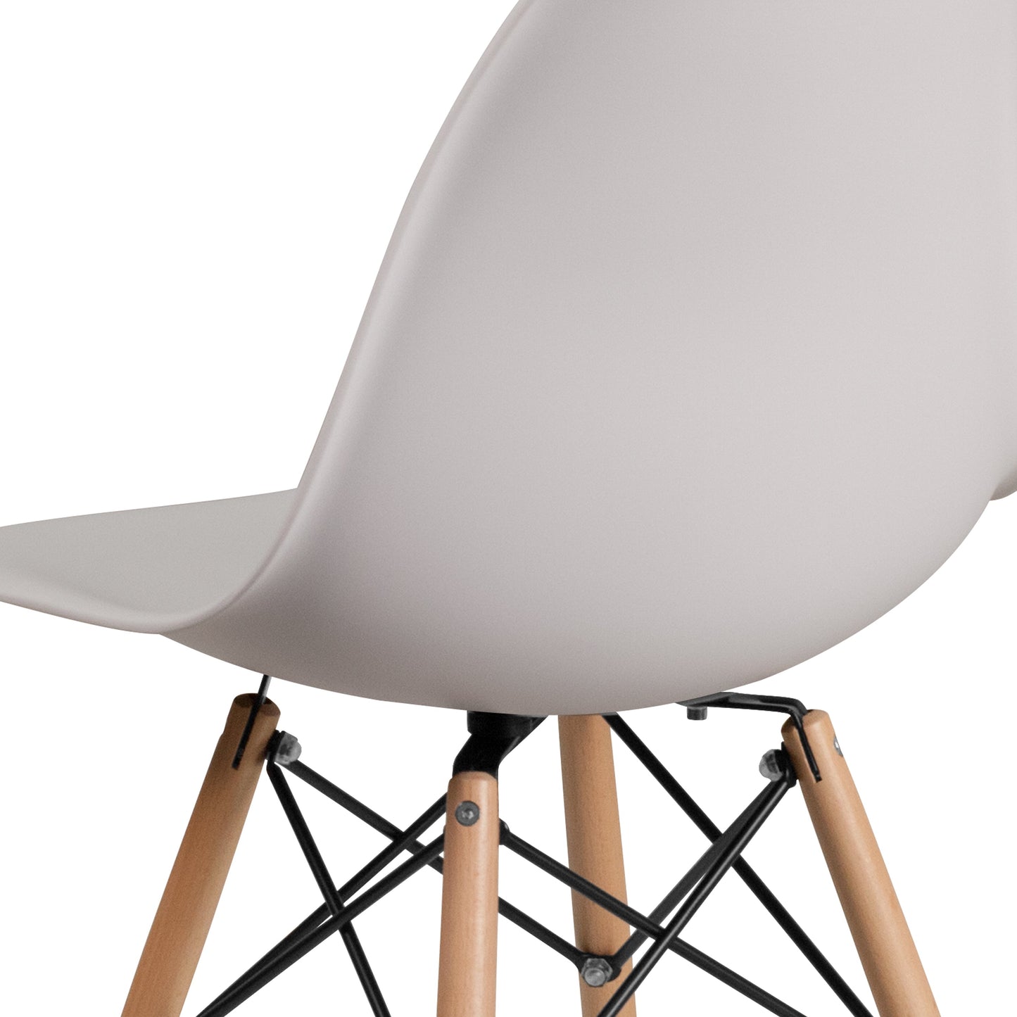 White Plastic/Wood Chair FH-130-DPP-WH-GG