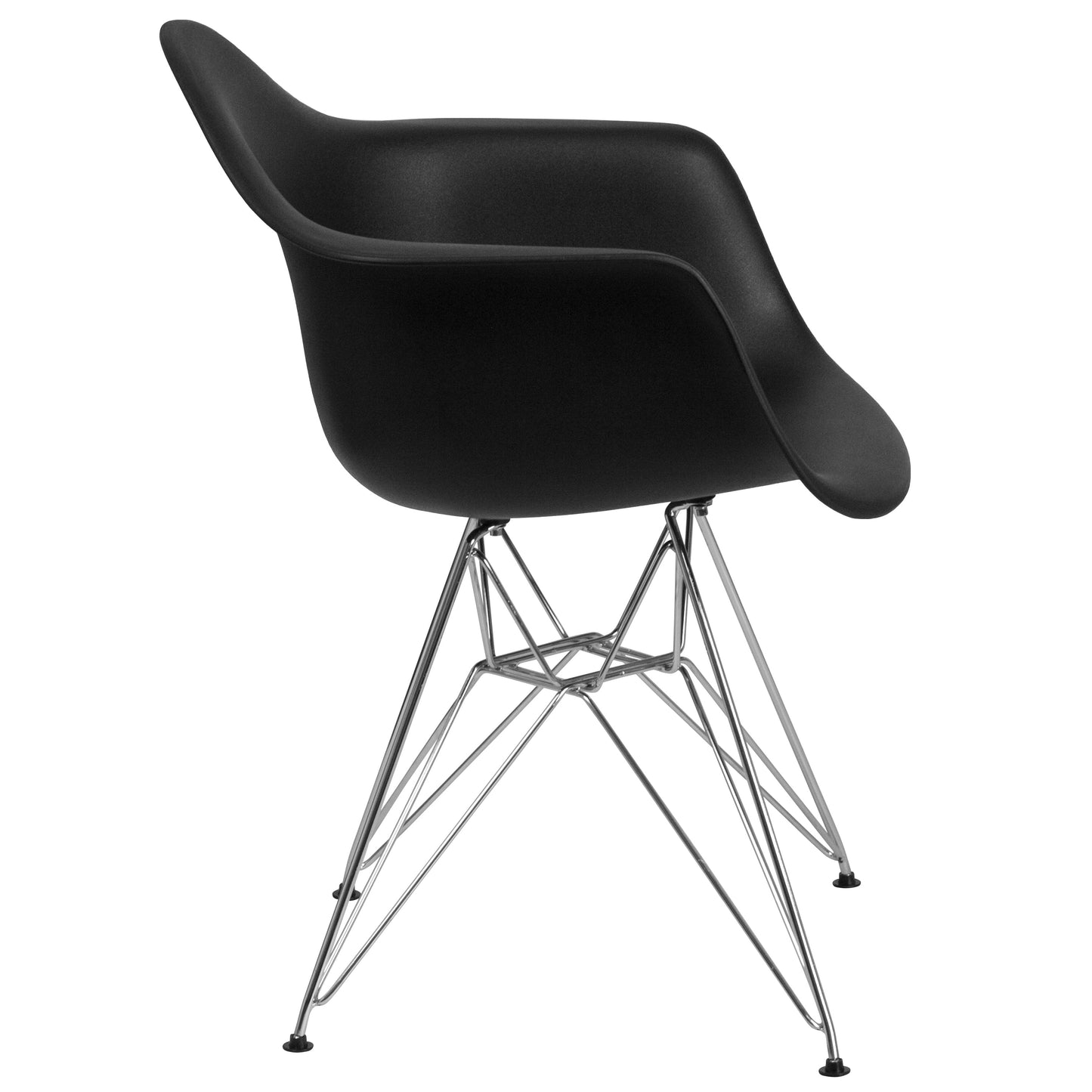 Black Plastic/Chrome Chair FH-132-CPP1-BK-GG