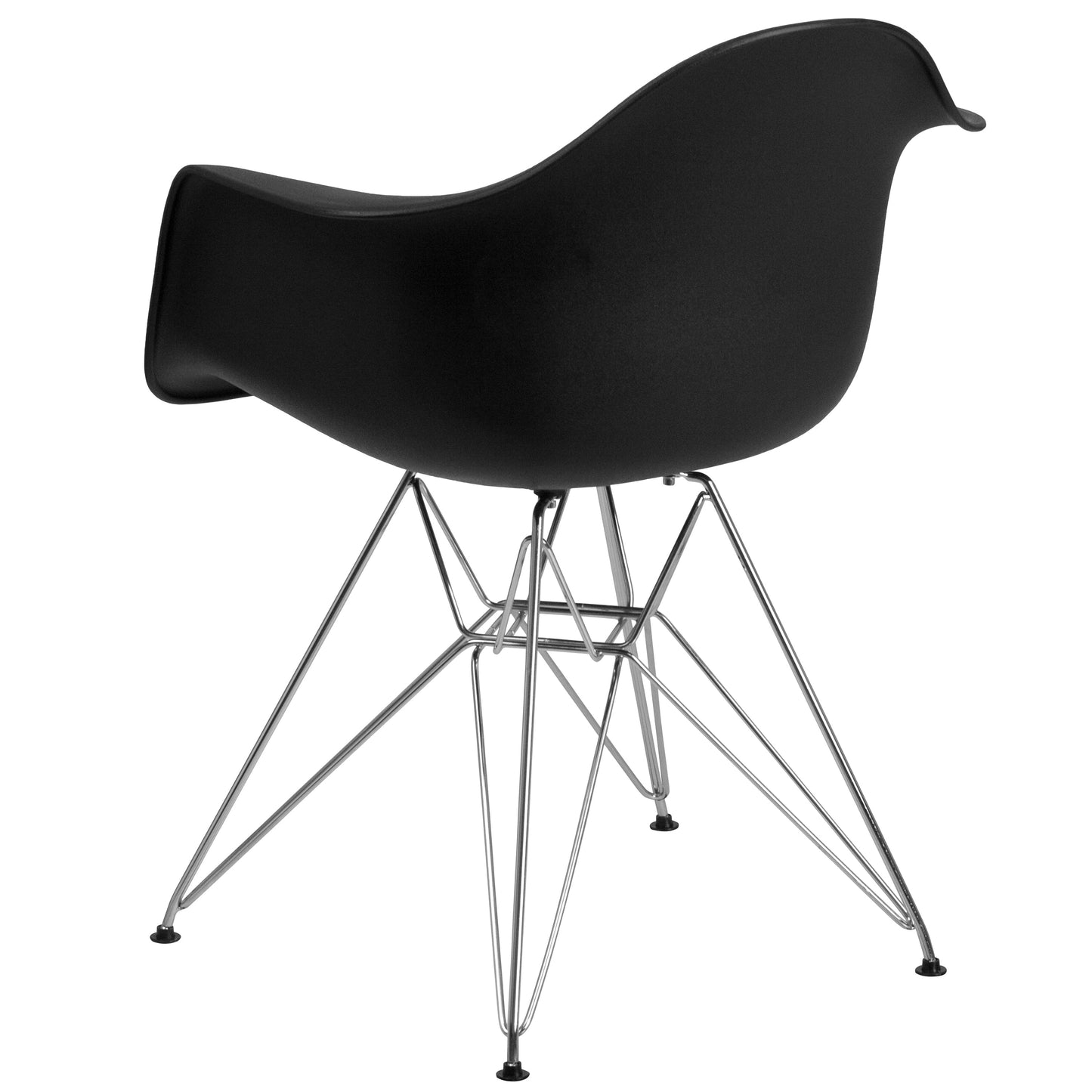 Black Plastic/Chrome Chair FH-132-CPP1-BK-GG