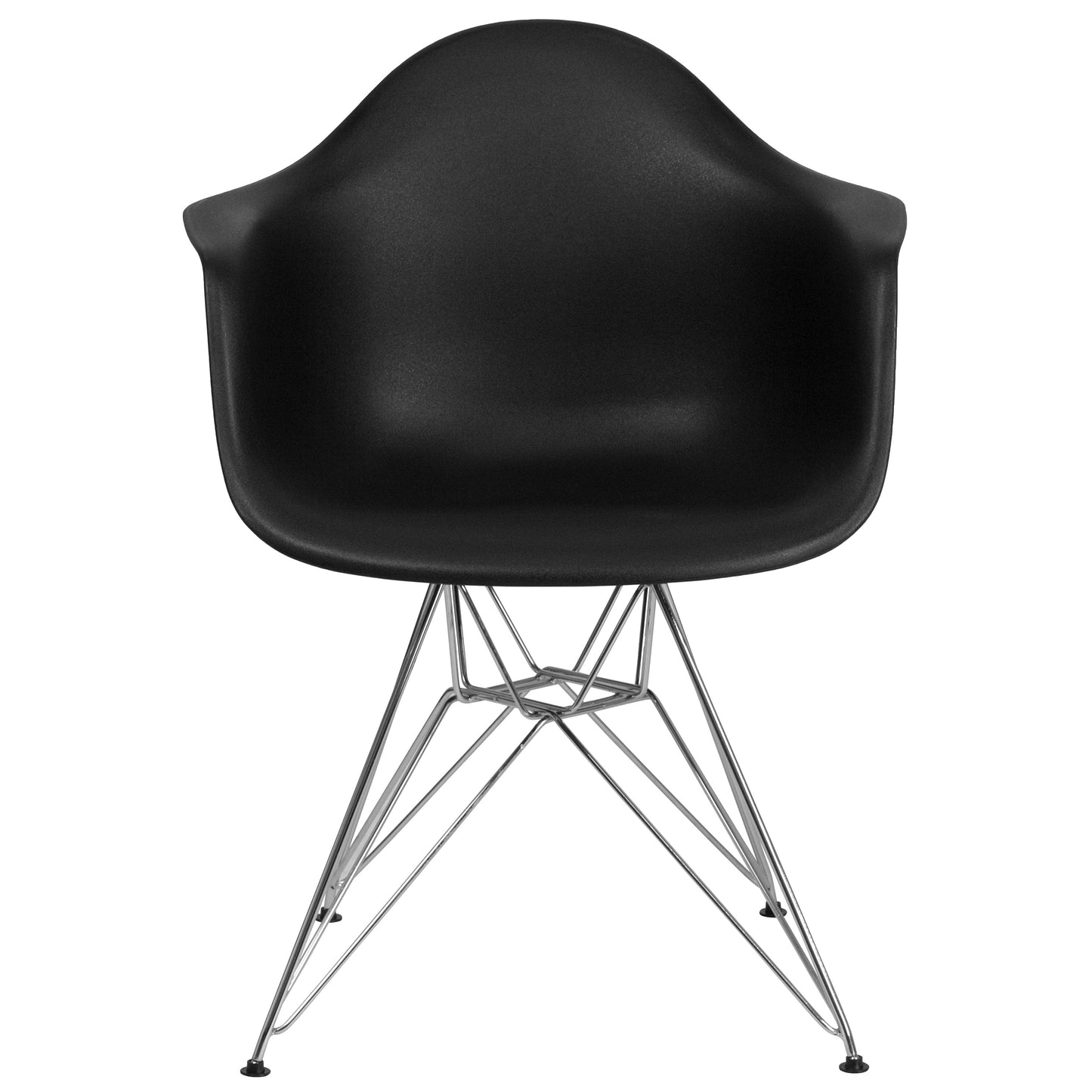 Black Plastic/Chrome Chair FH-132-CPP1-BK-GG