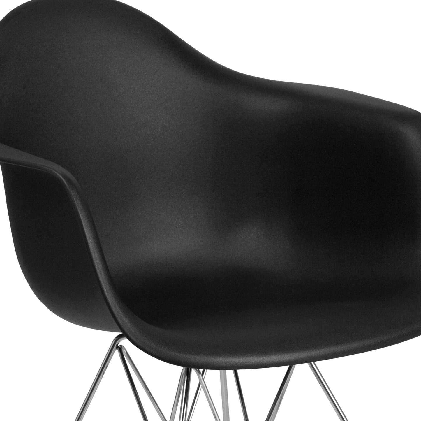 Black Plastic/Chrome Chair FH-132-CPP1-BK-GG