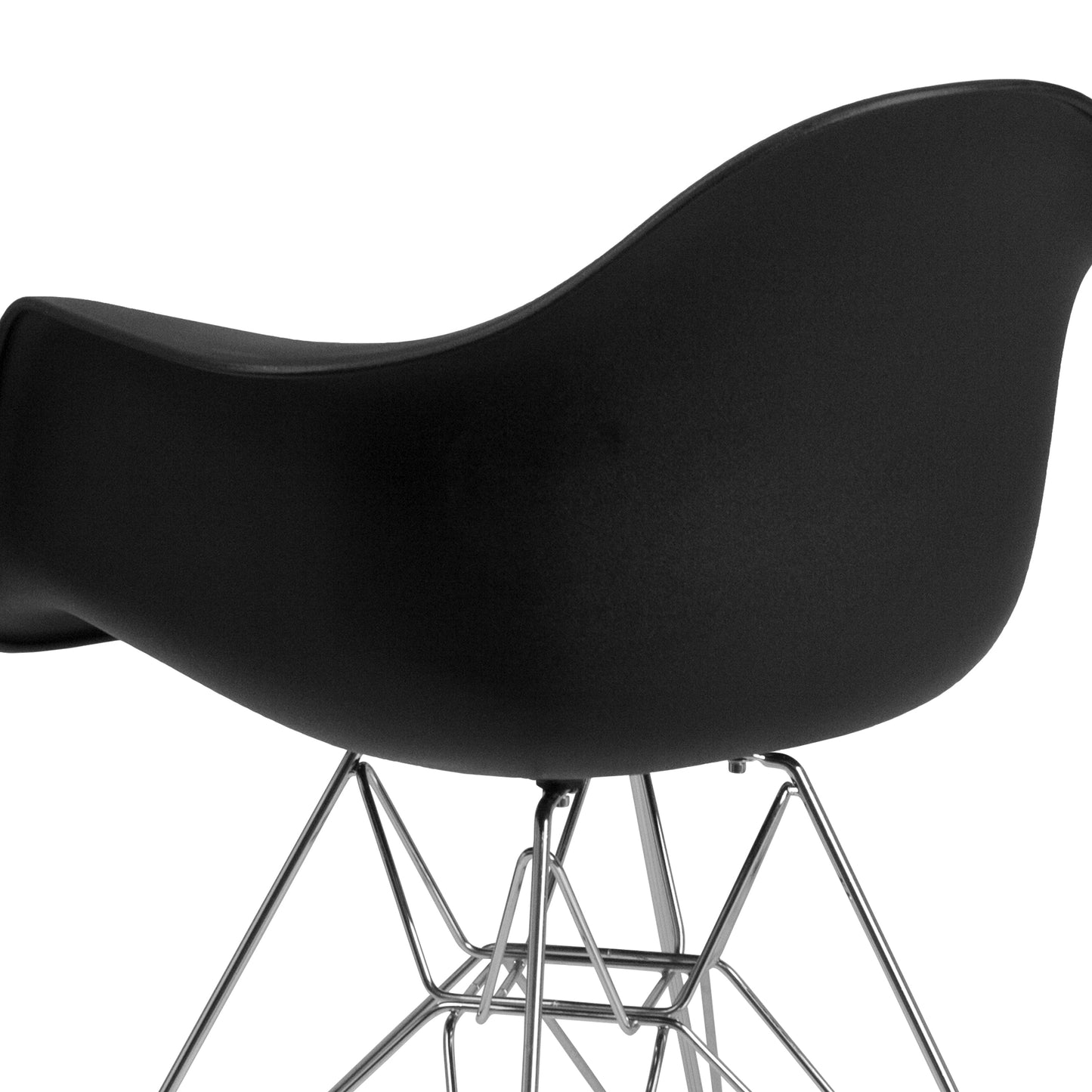 Black Plastic/Chrome Chair FH-132-CPP1-BK-GG