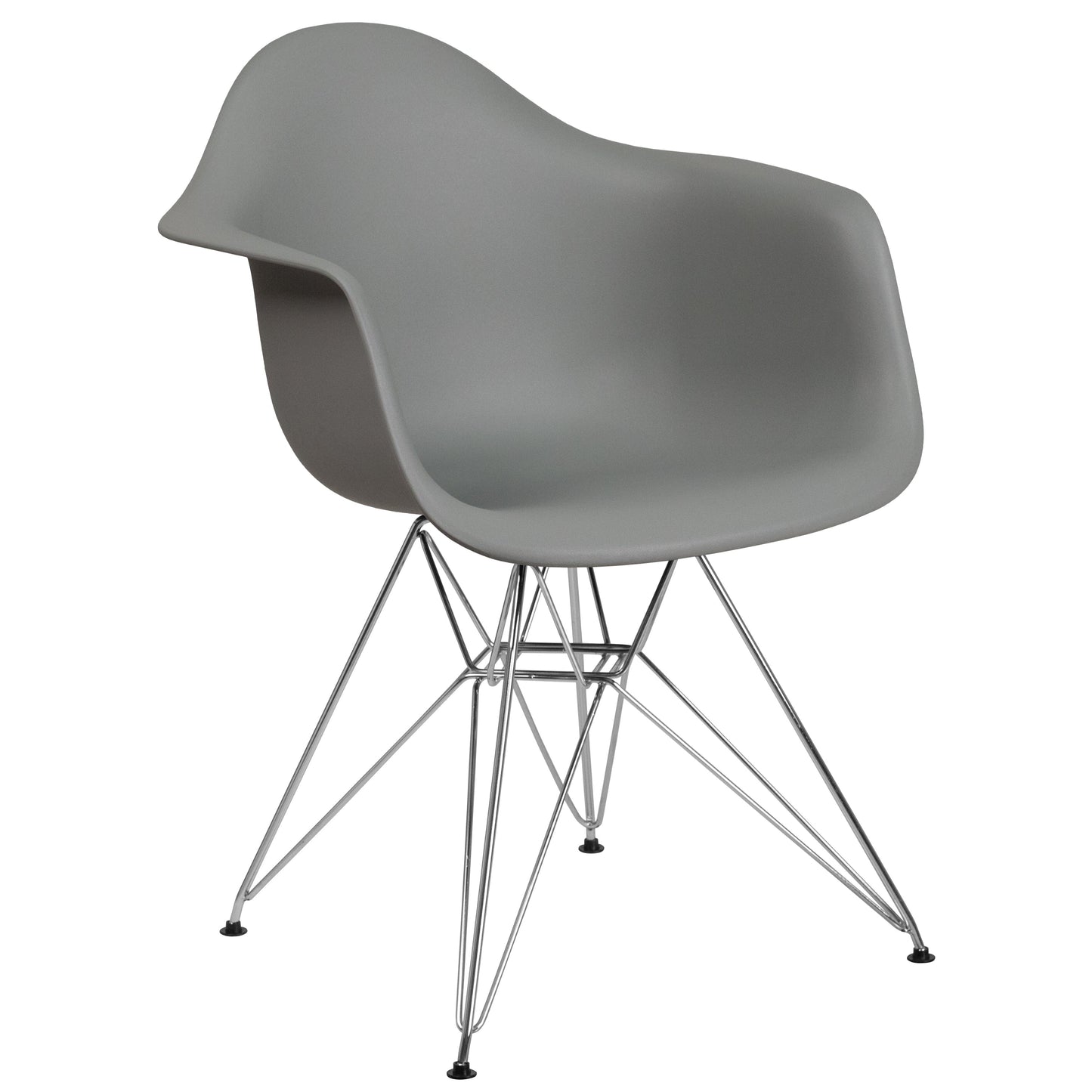 Gray Plastic/Chrome Chair FH-132-CPP1-GY-GG