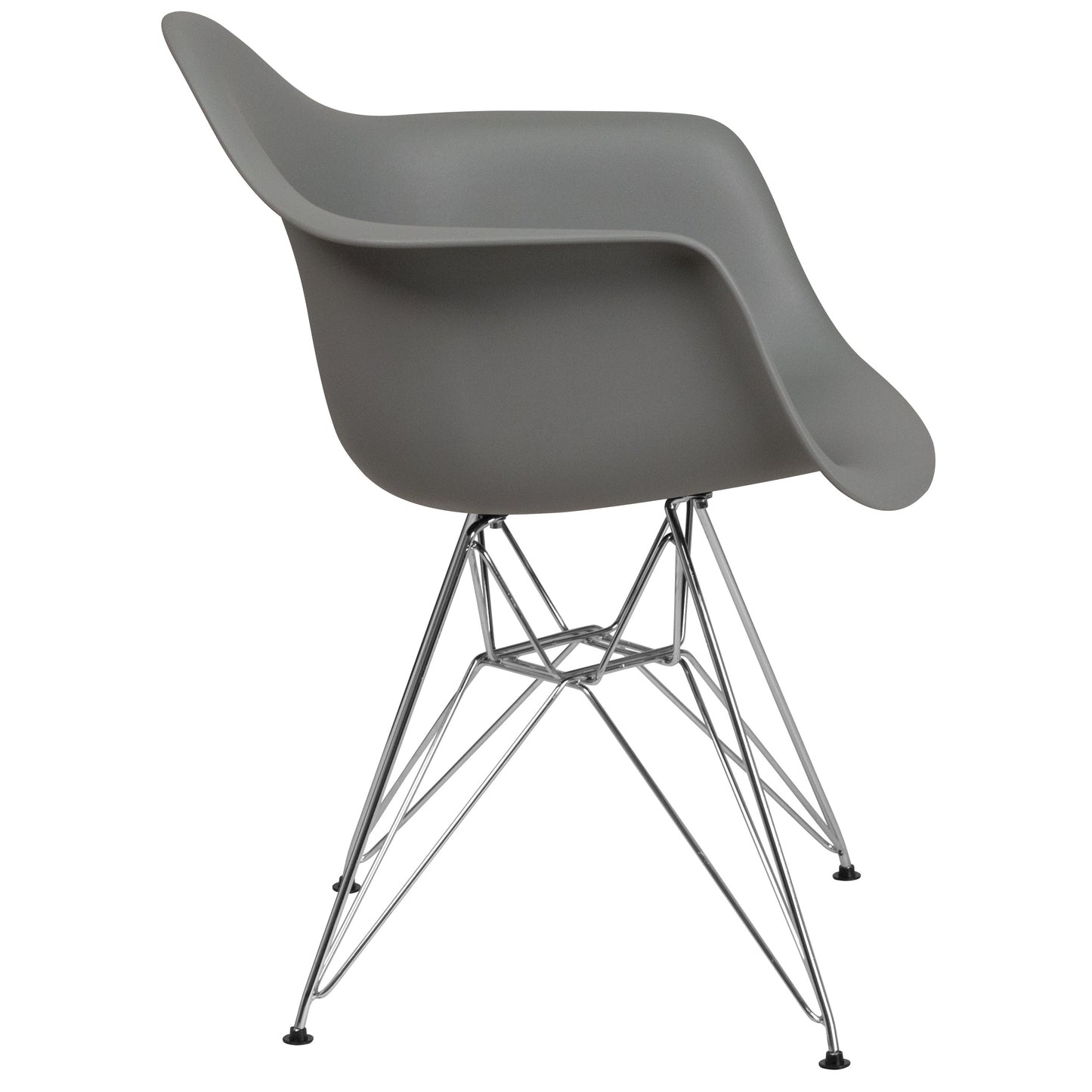 Gray Plastic/Chrome Chair FH-132-CPP1-GY-GG