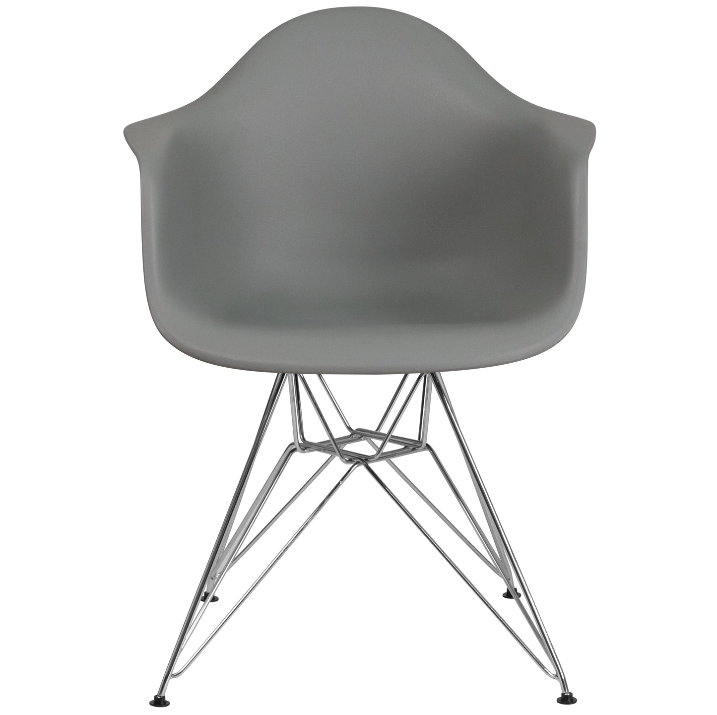 Gray Plastic/Chrome Chair FH-132-CPP1-GY-GG