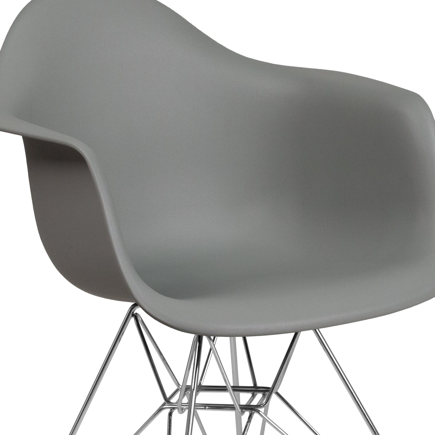 Gray Plastic/Chrome Chair FH-132-CPP1-GY-GG