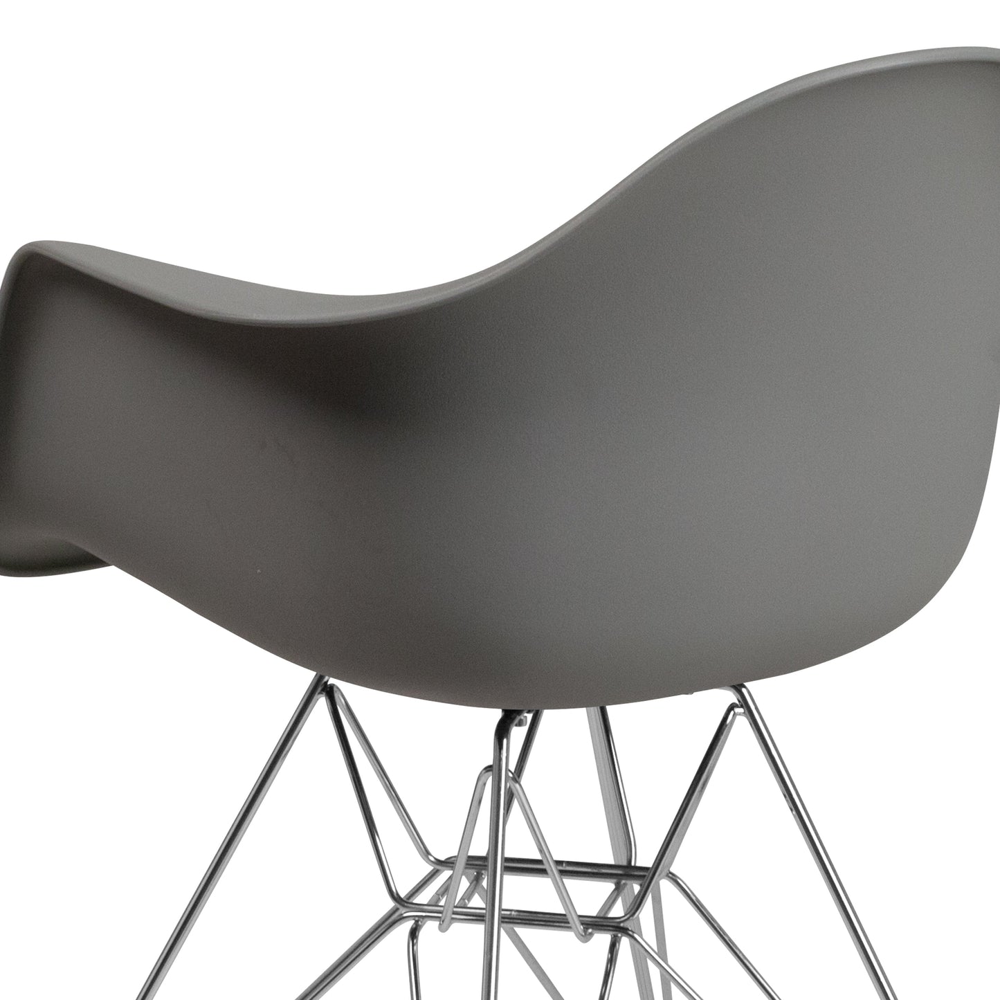 Gray Plastic/Chrome Chair FH-132-CPP1-GY-GG